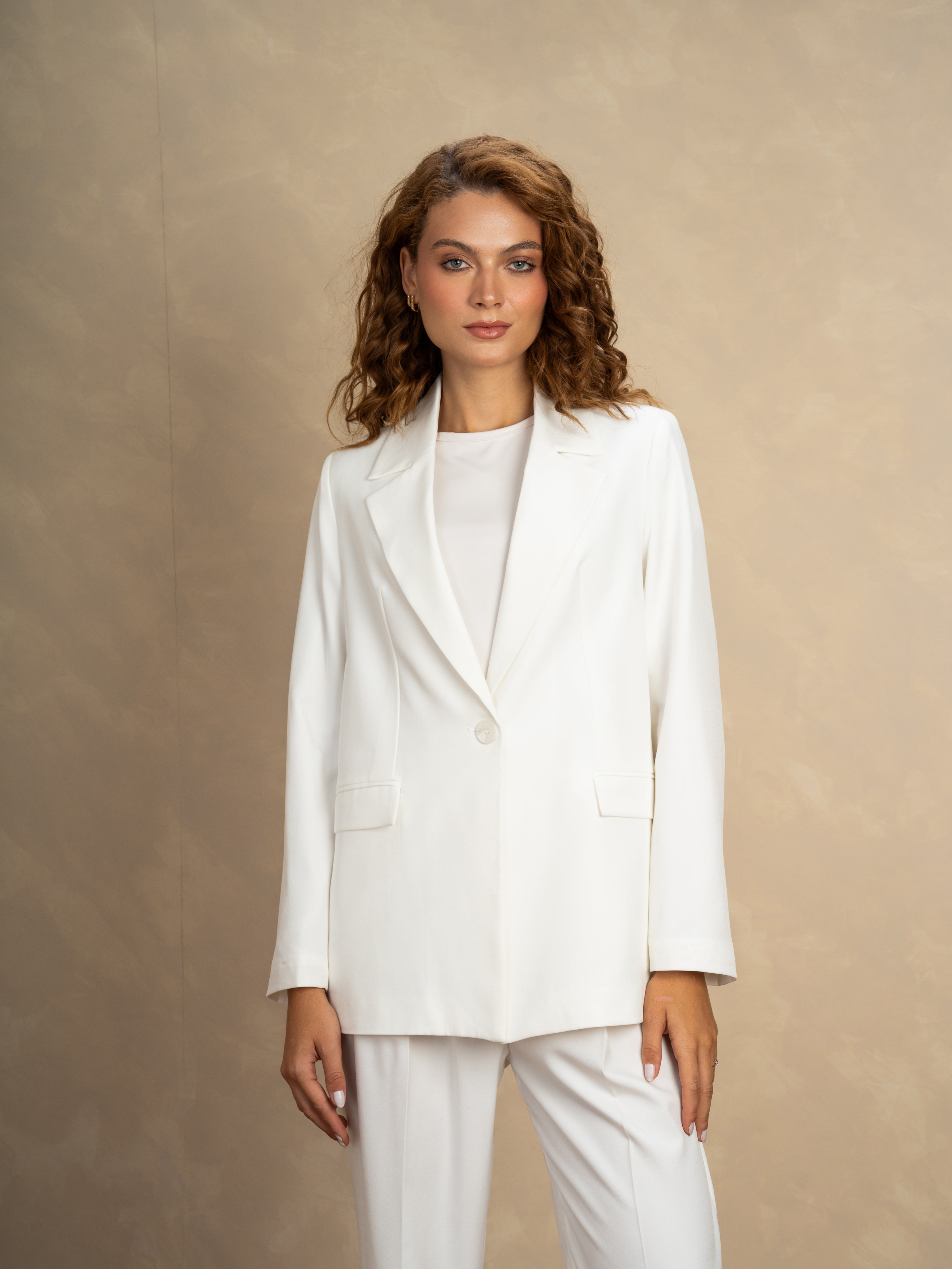 Long Single Button Formal Blazer