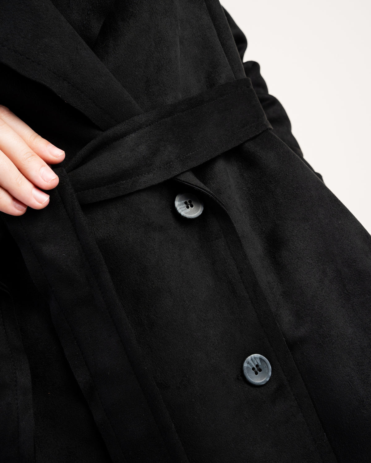 Soft Fabric Trench Coat - With Belt