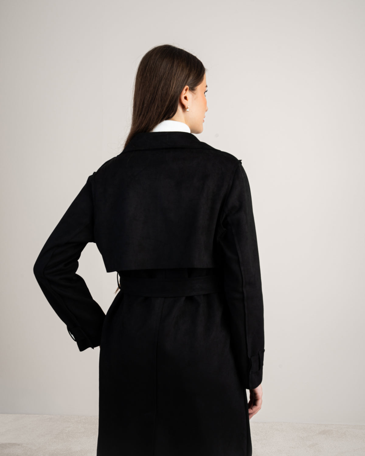 Soft Fabric Trench Coat - With Belt
