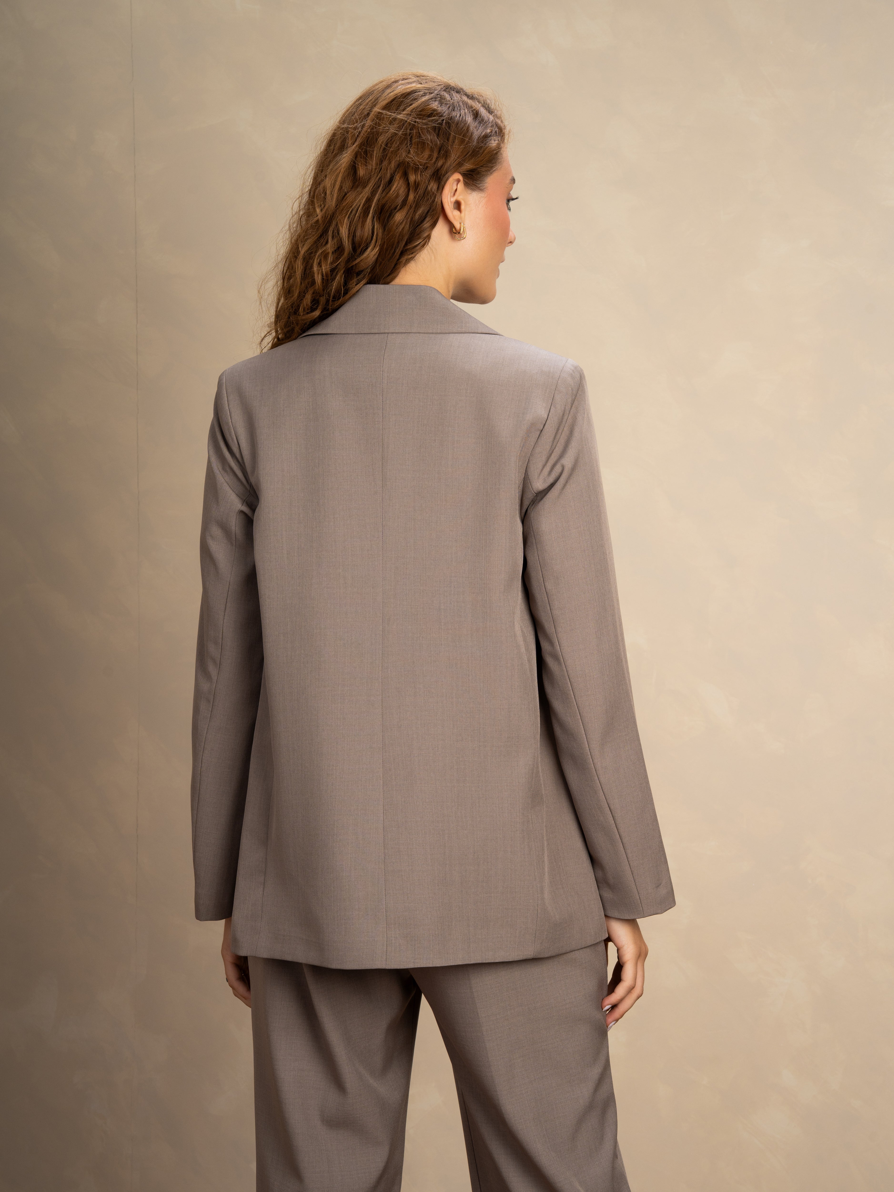 Long Single Button Formal Blazer