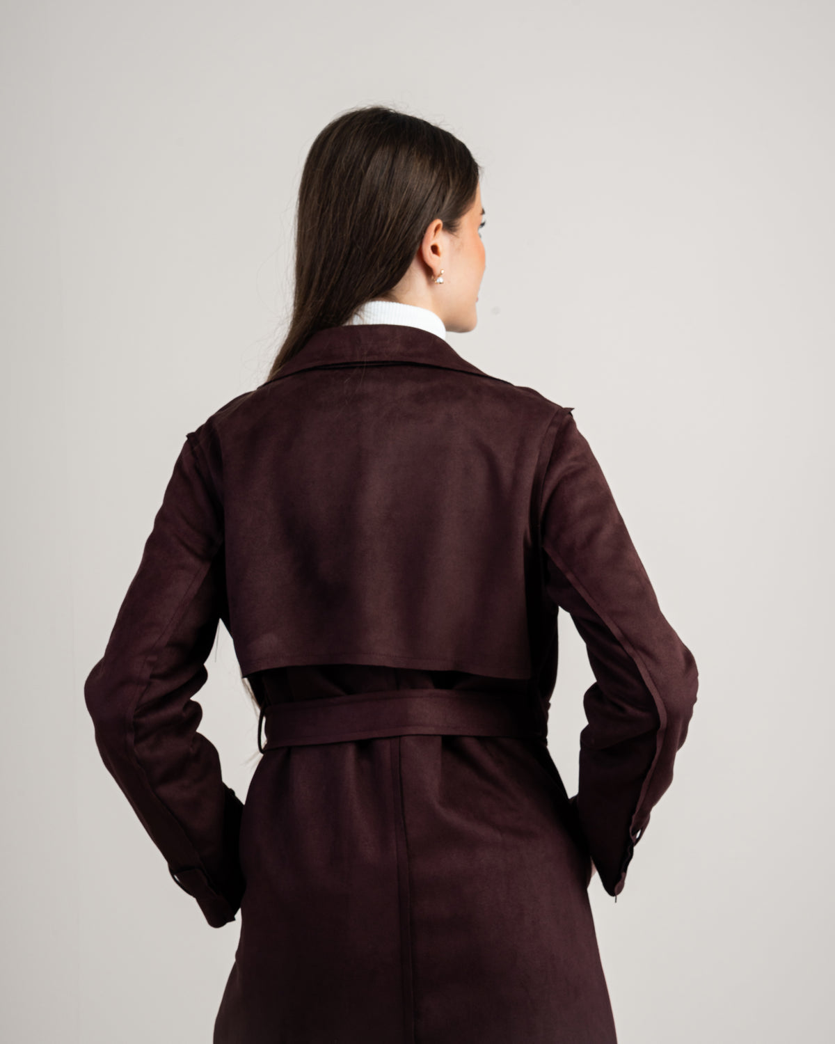 Soft Fabric Trench Coat - With Belt