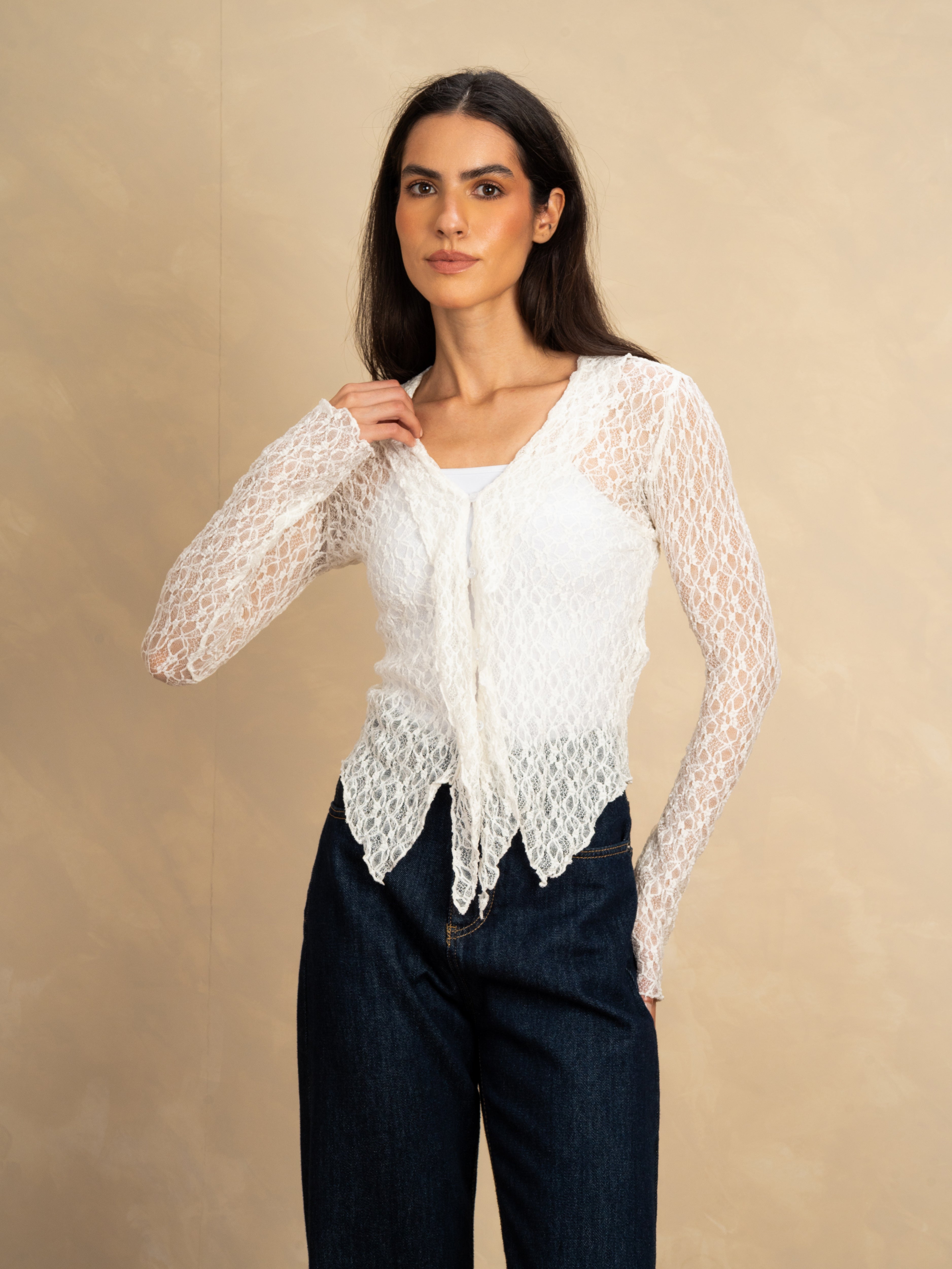 Lace Body With Button Front