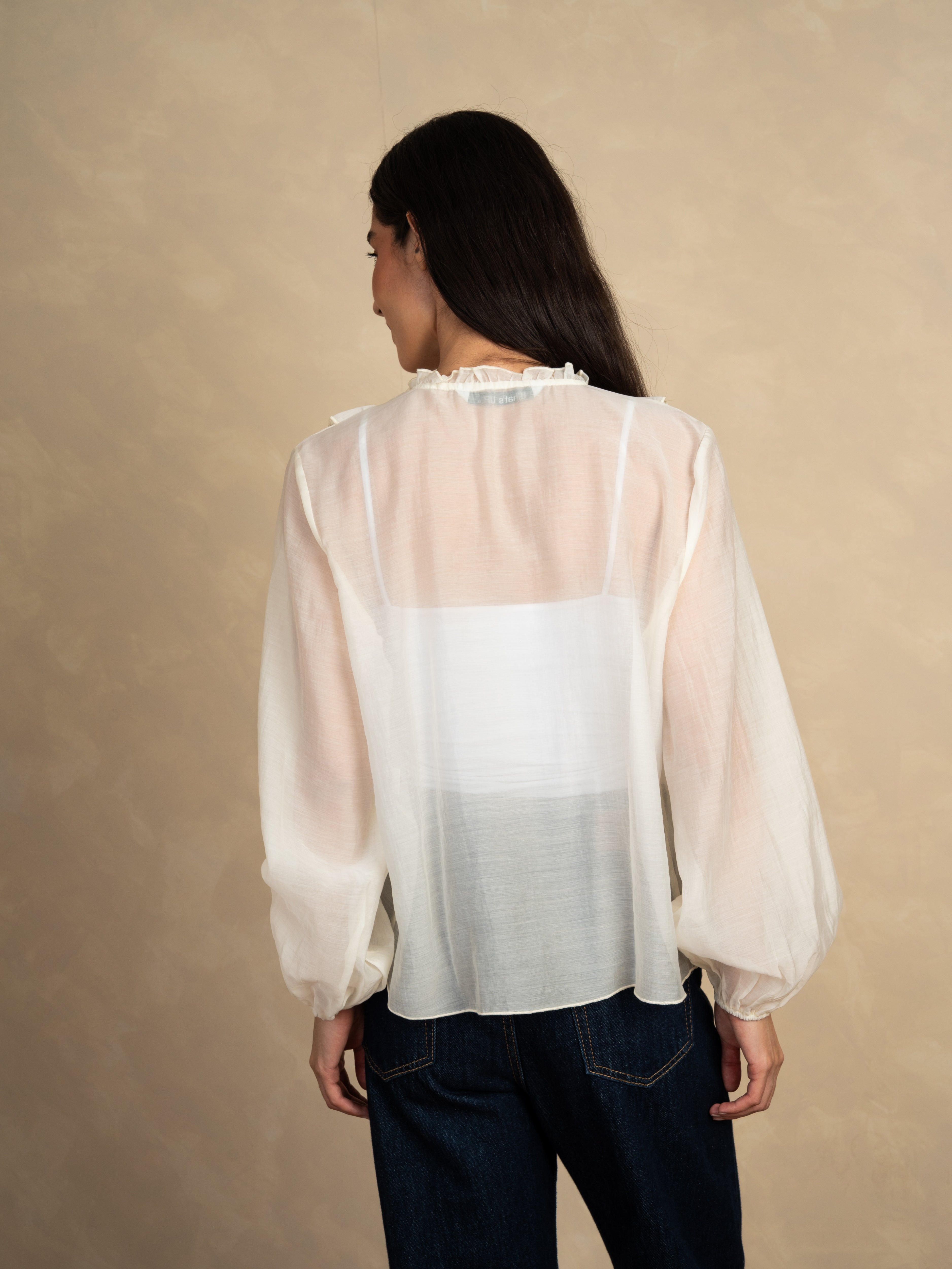 Plain Ruffle Fabric Shirt
