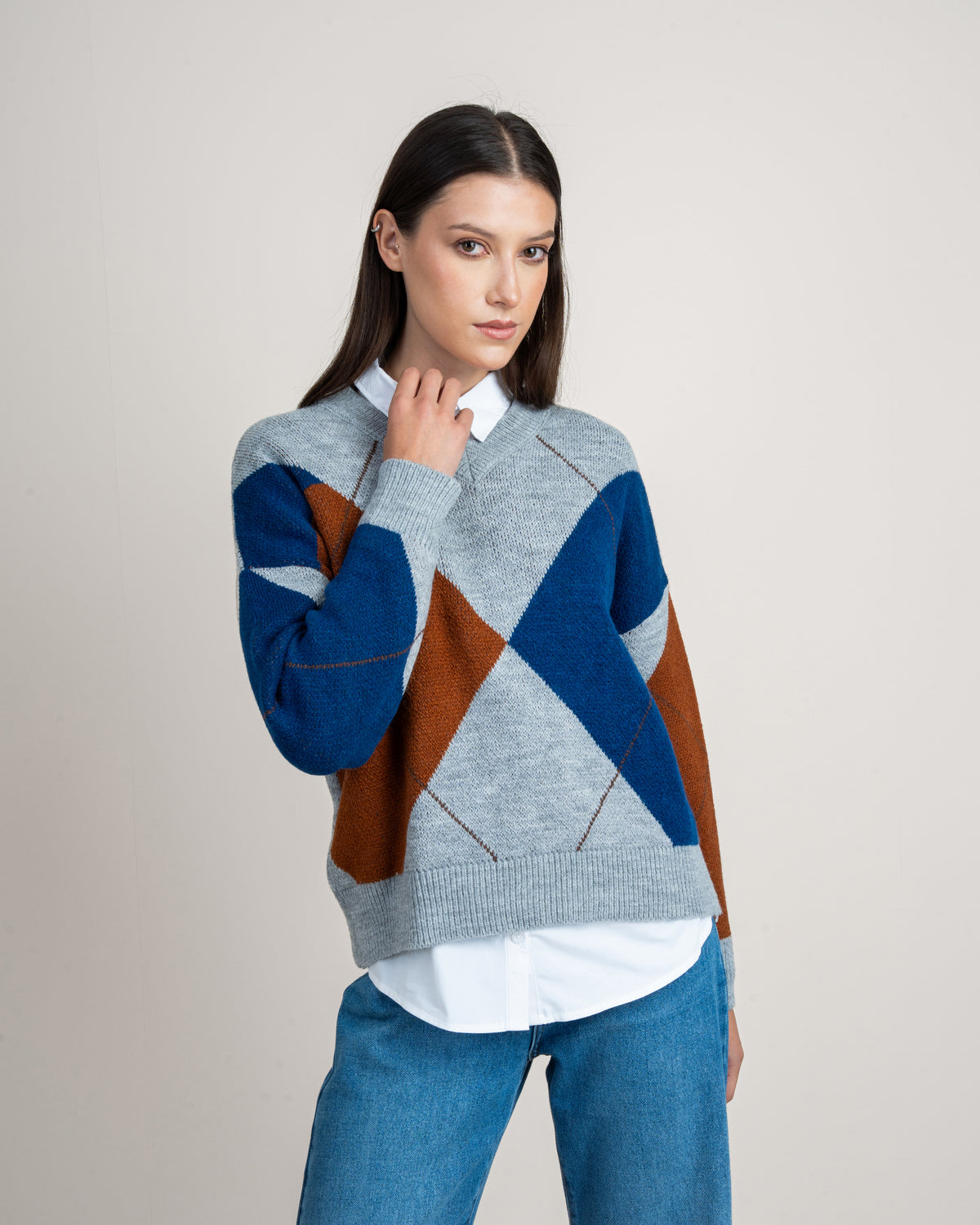 Geometric Pattern - Knitwear Pullover