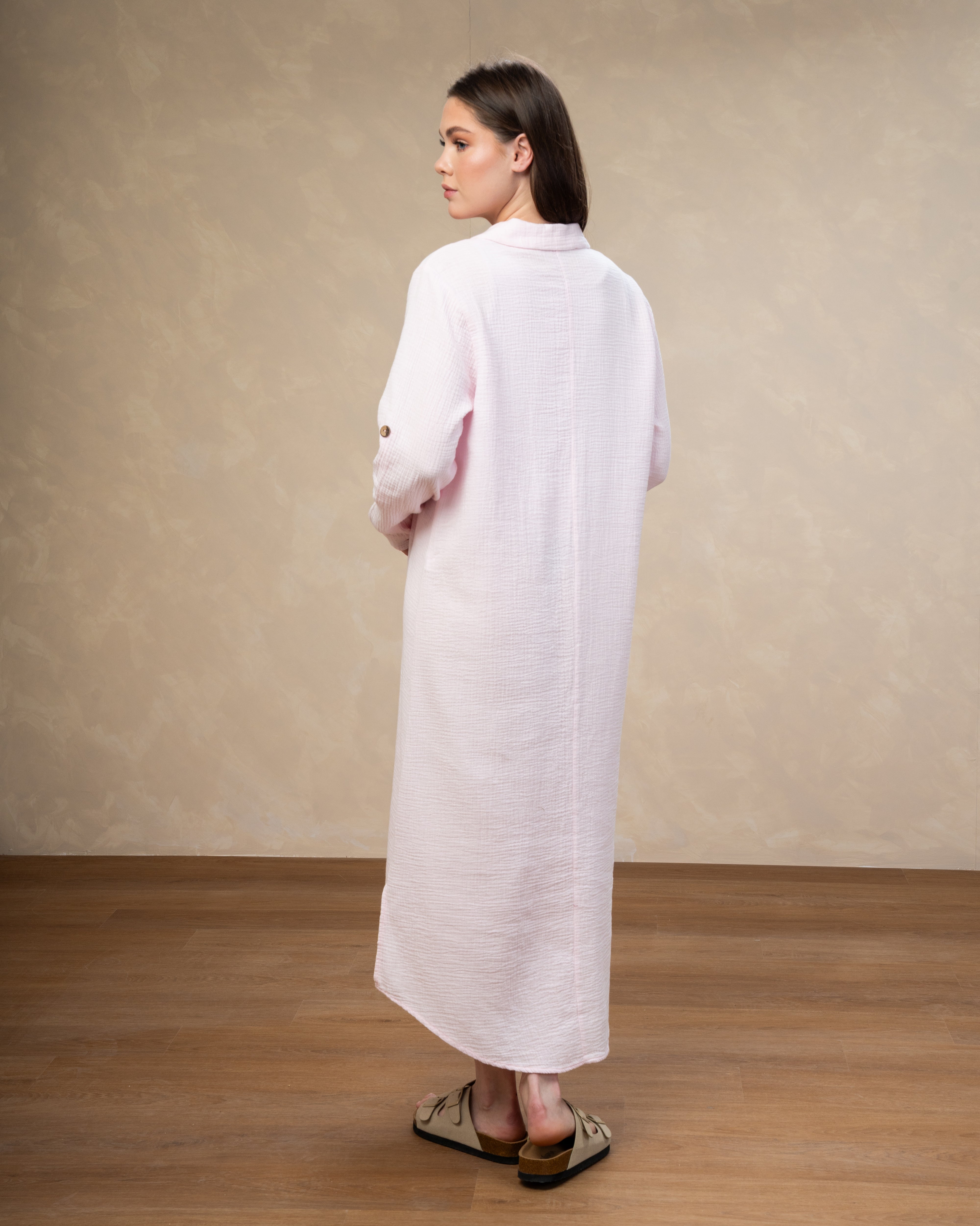 Dress With Chest Pockets - And Wooden Buttons