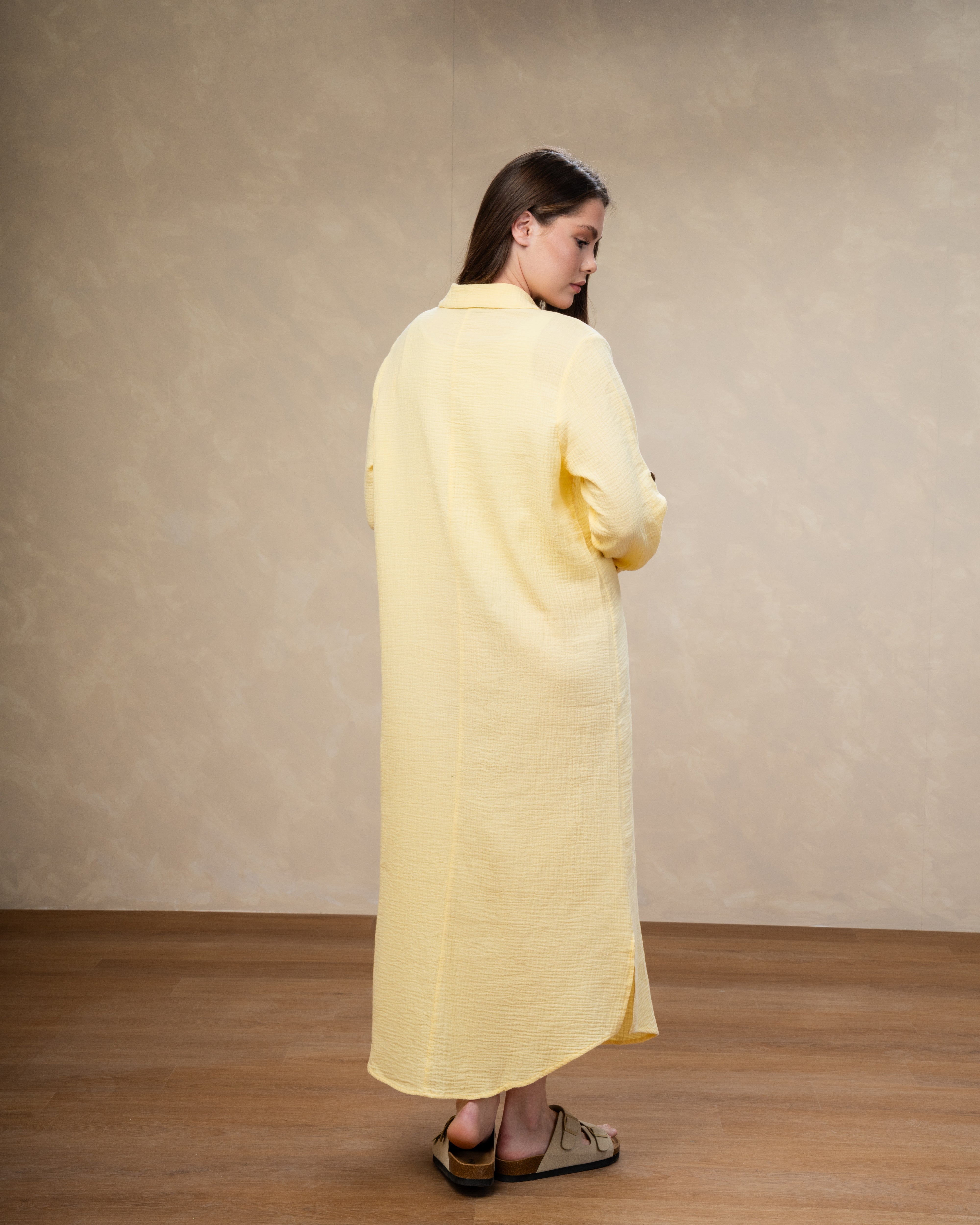Dress With Chest Pockets - And Wooden Buttons