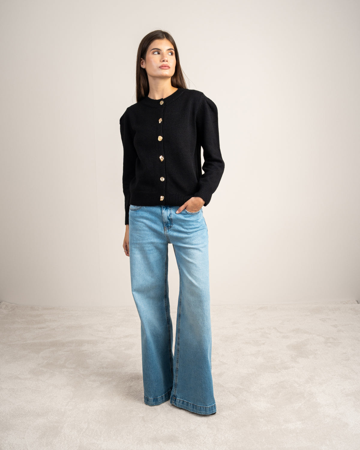 Knitwear Pullover - With Gold Buttons