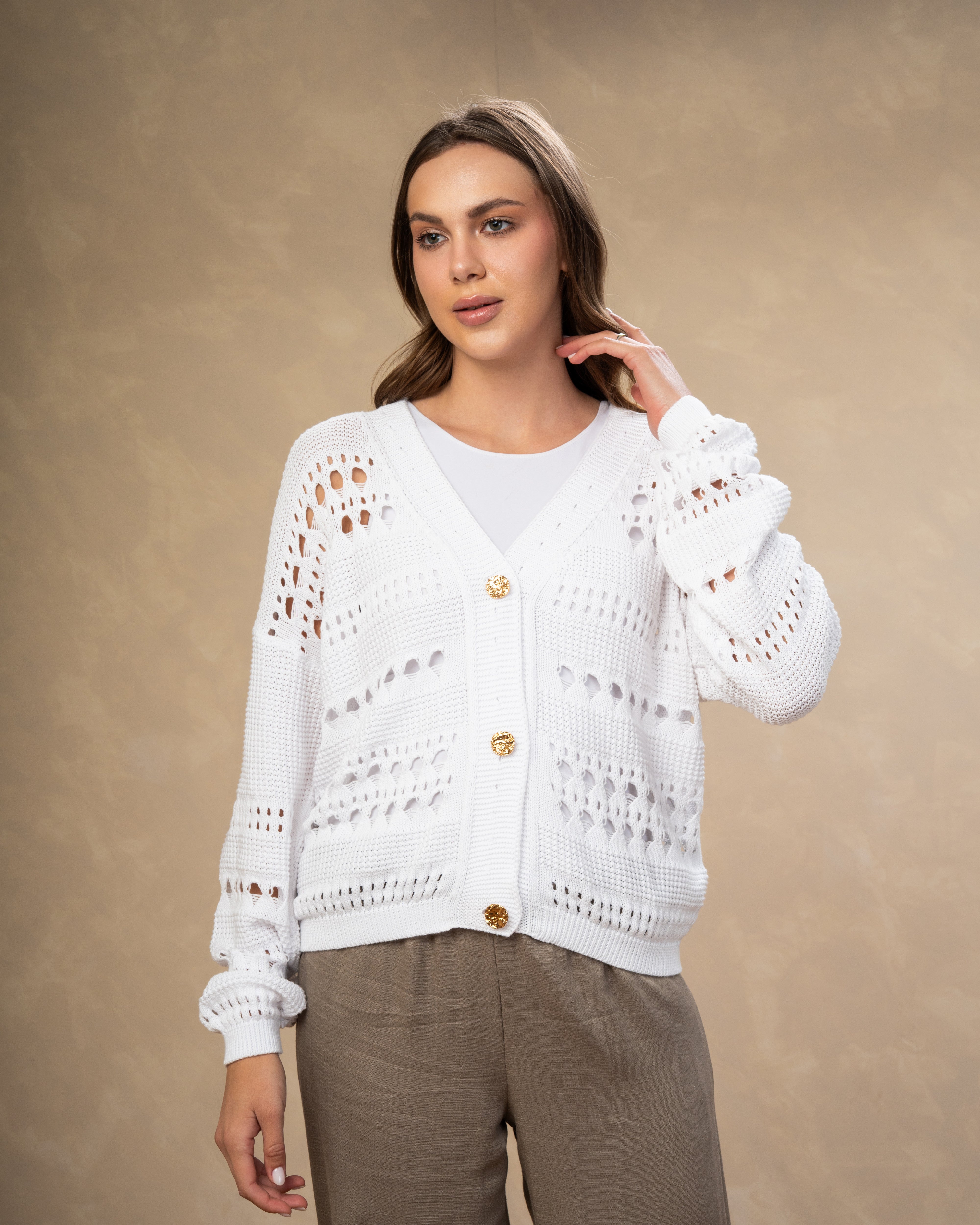 Knitwear Cardigan - With Gold Buttons