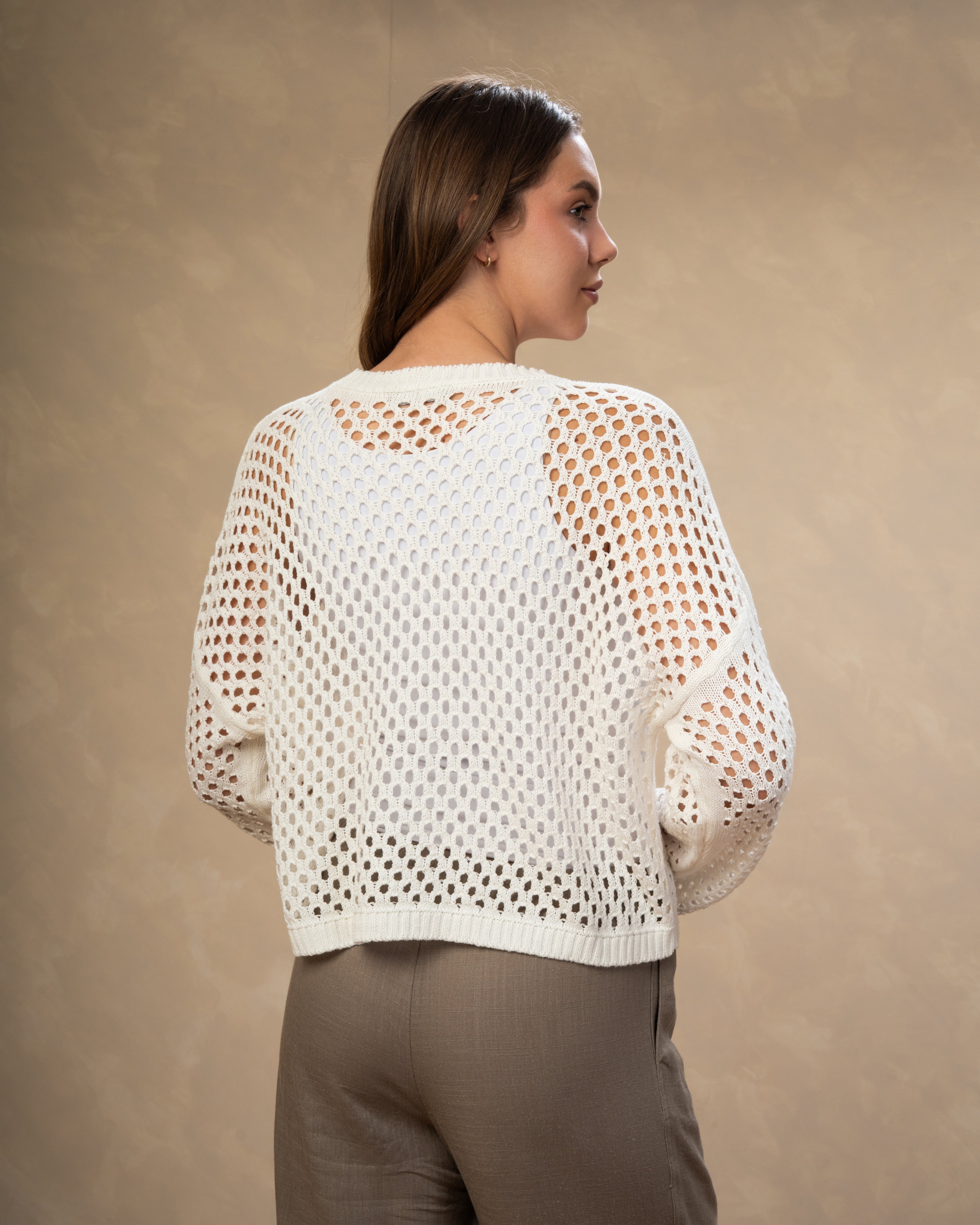 Knitwear Body With Small Cutout Squares