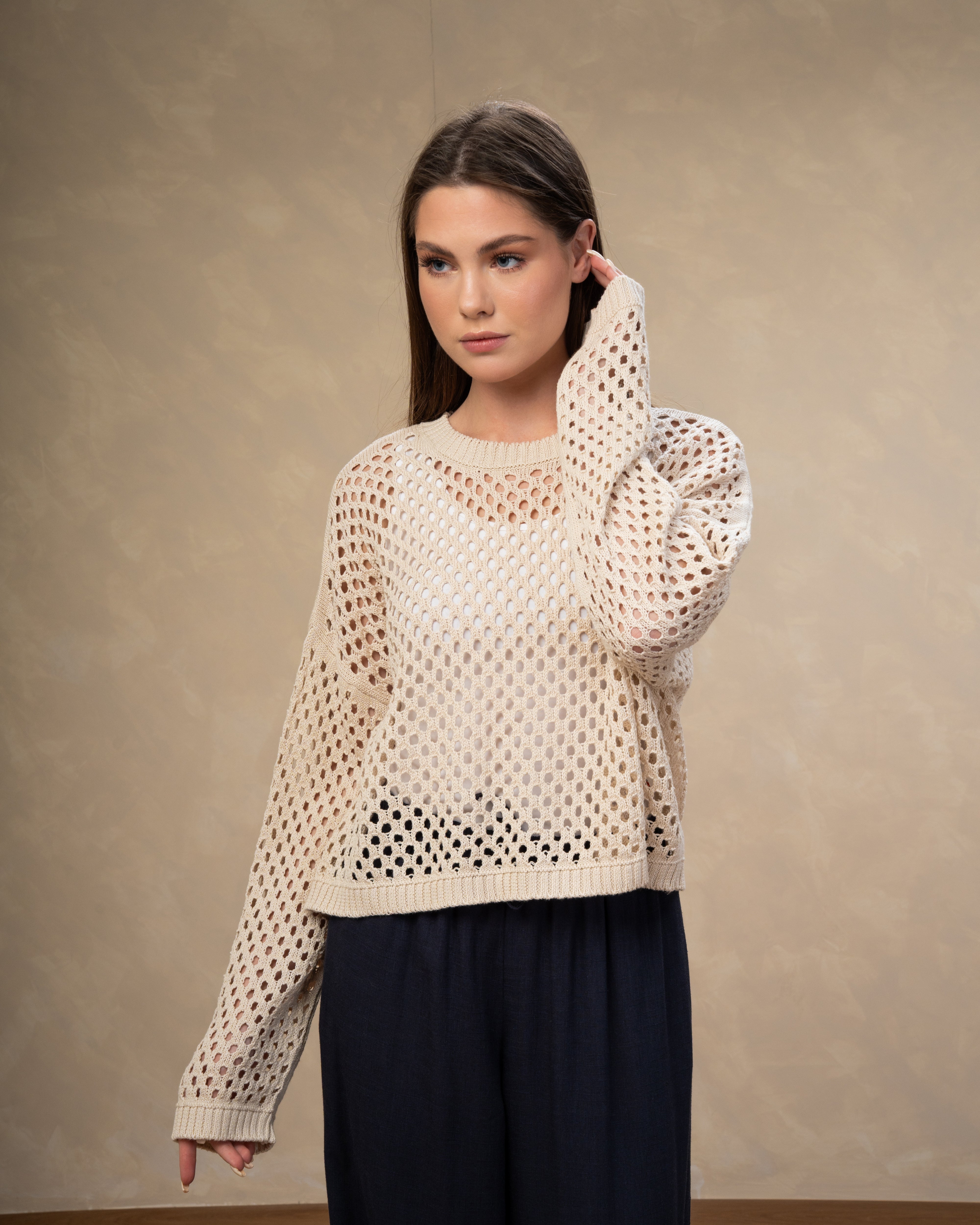 Knitwear Body With Small Cutout Squares