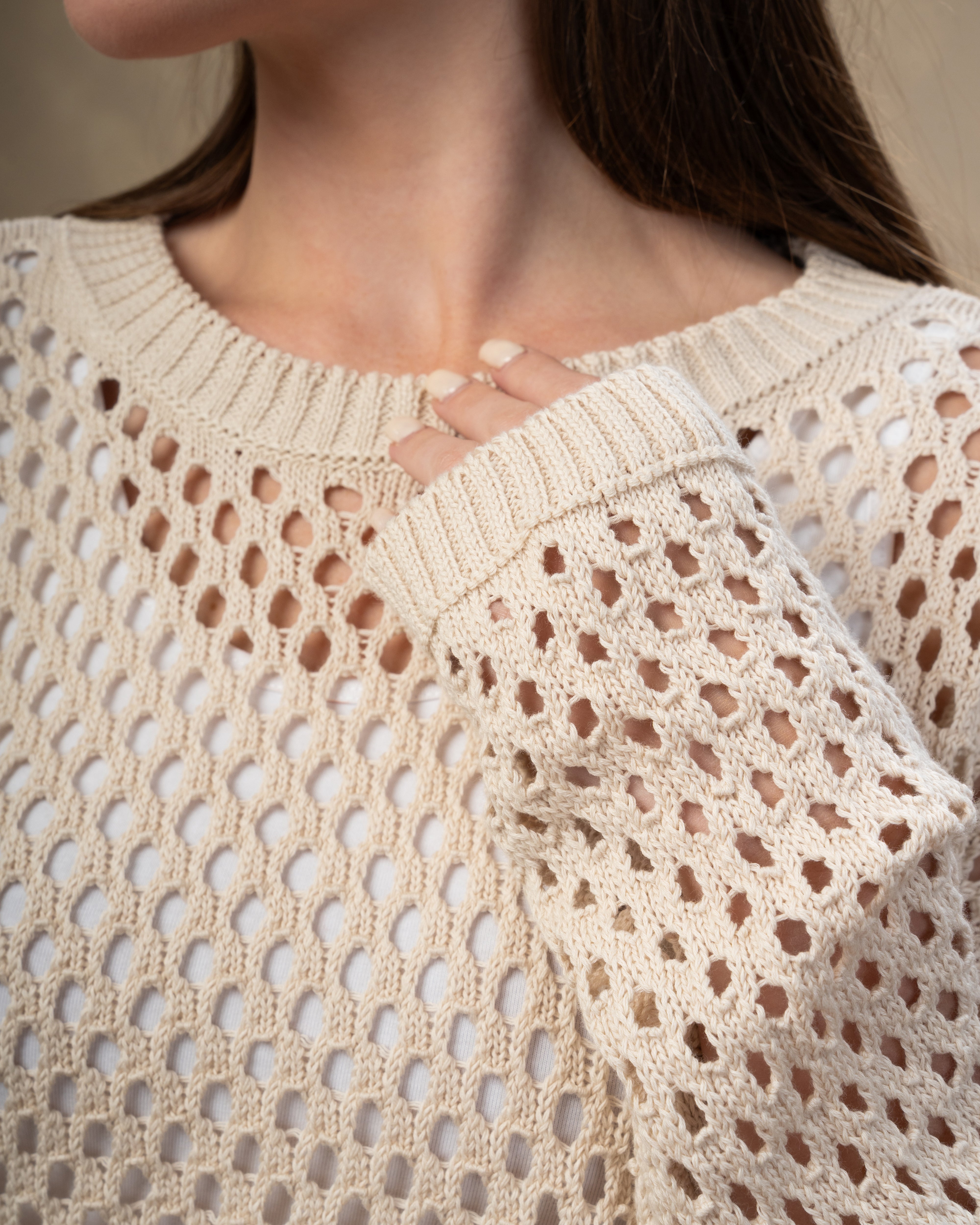Knitwear Body With Small Cutout Squares