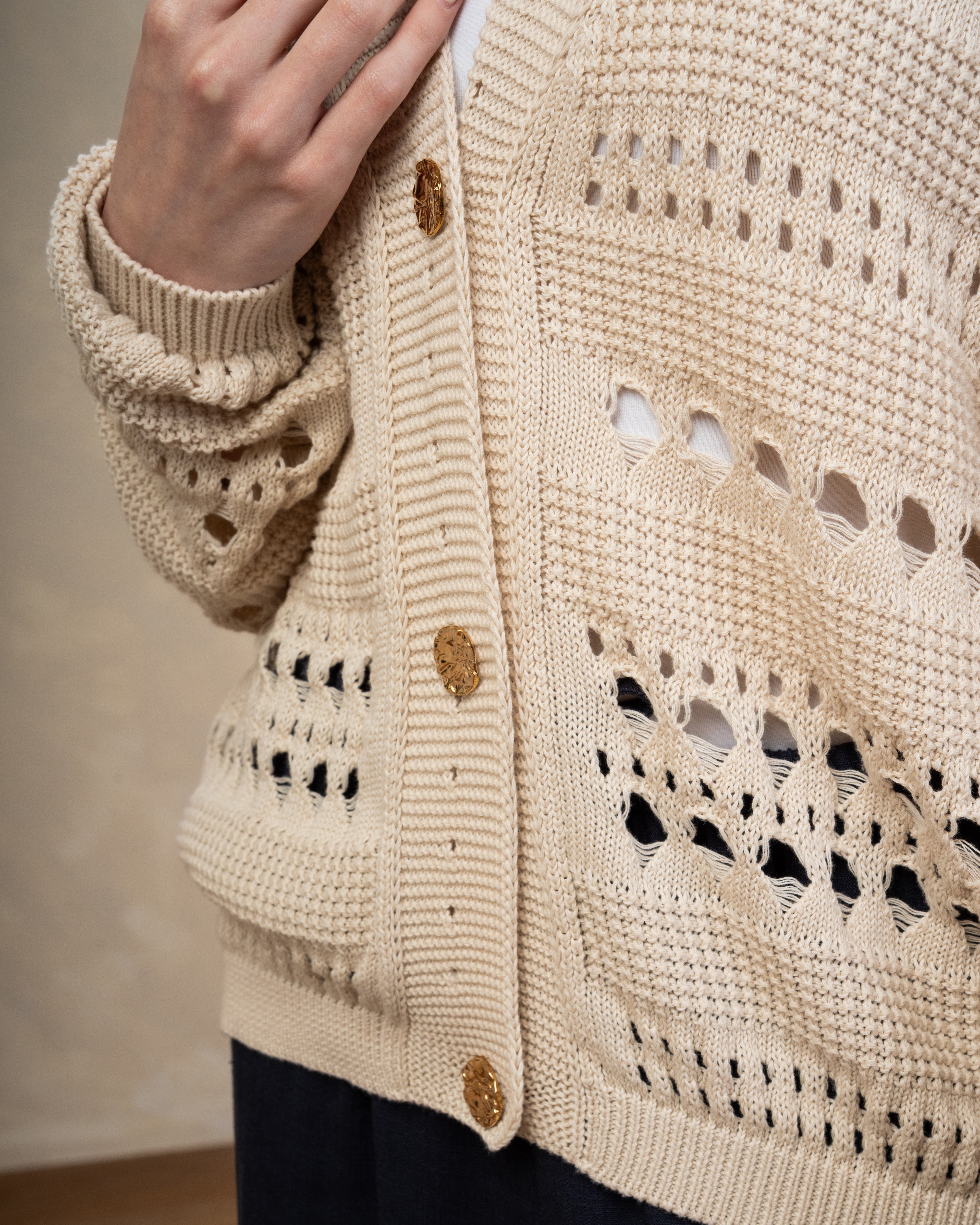 Knitwear Cardigan - With Gold Buttons