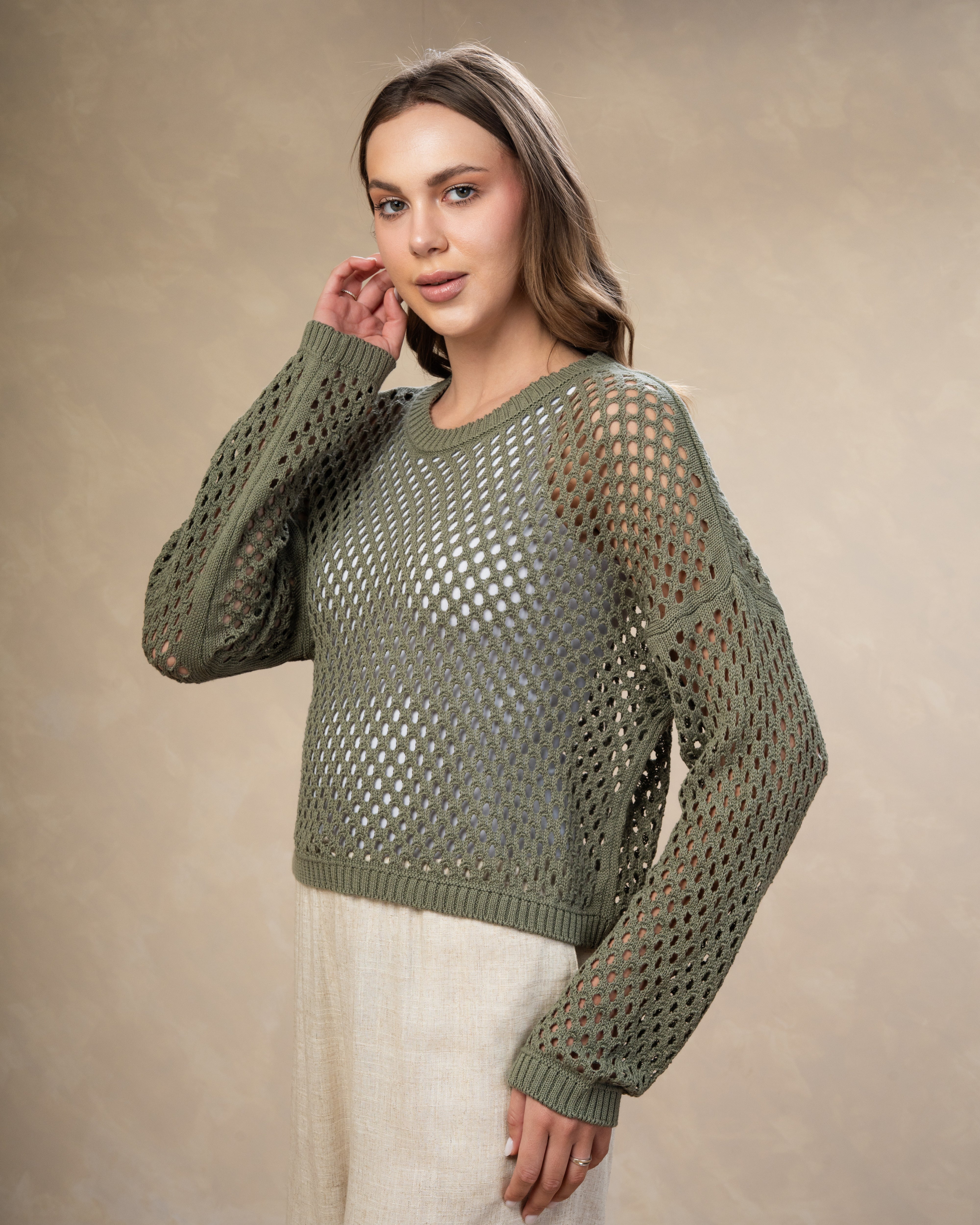Knitwear Body With Small Cutout Squares