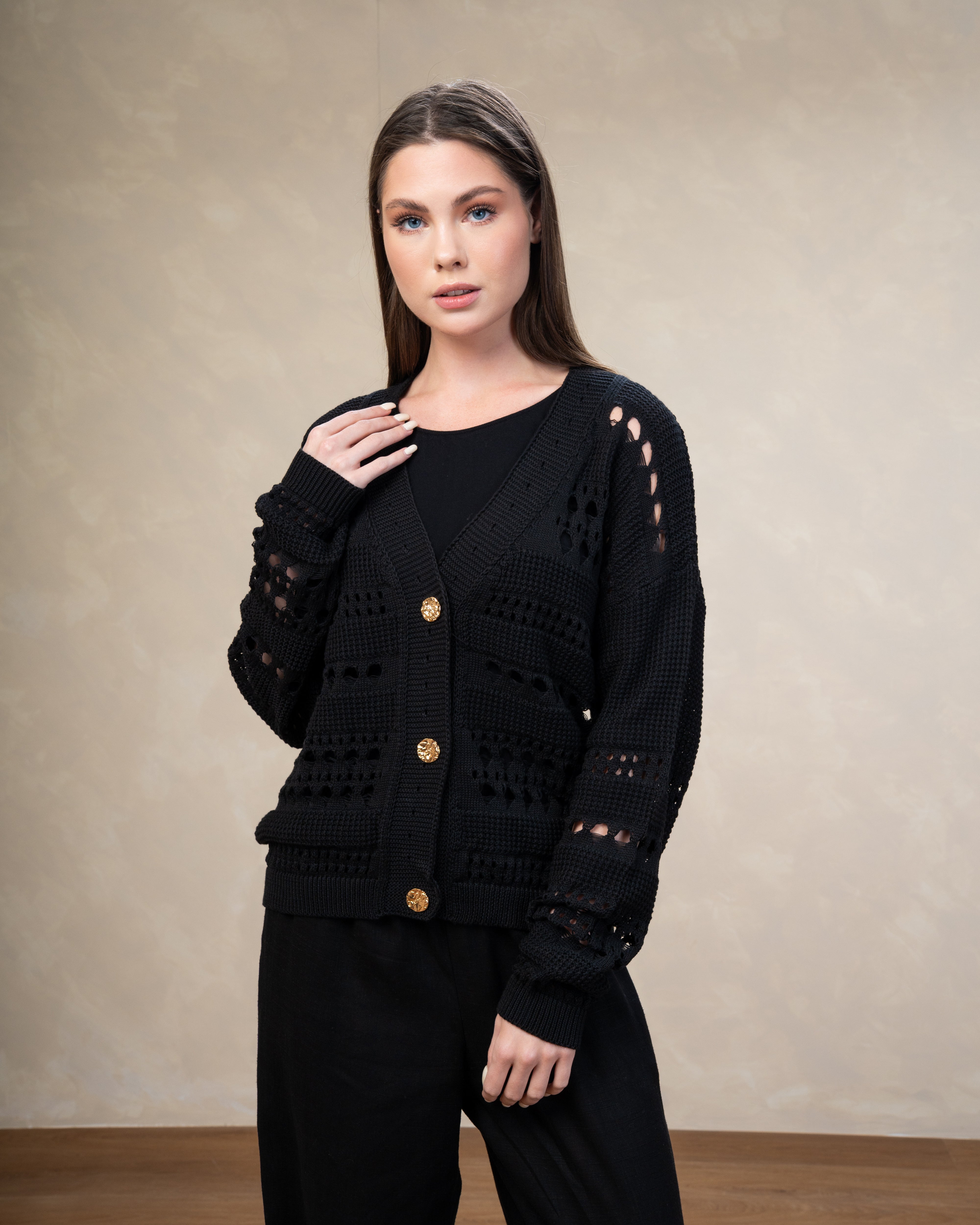 Knitwear Cardigan - With Gold Buttons