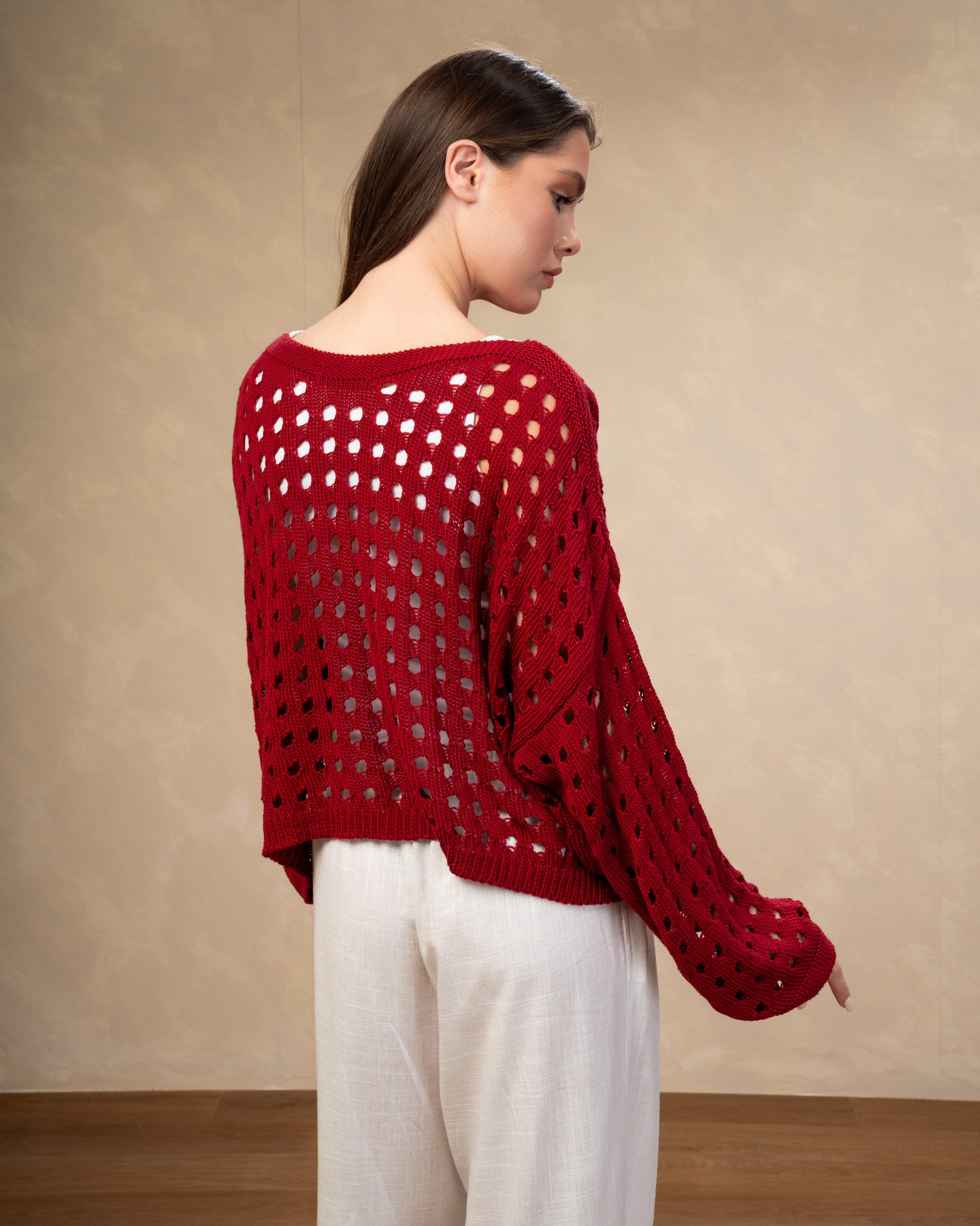 Short Knitwear Body With Cube Pattern