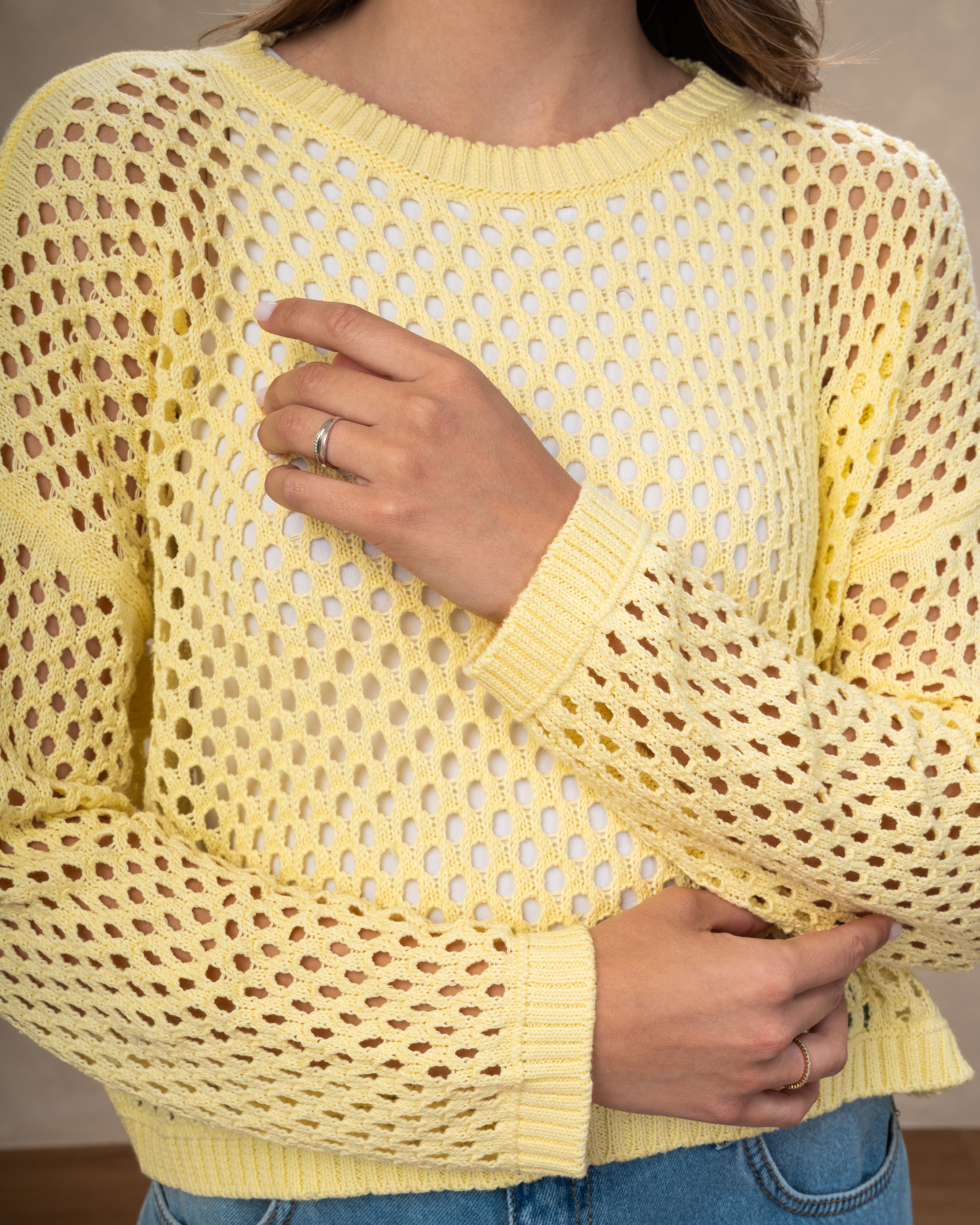 Knitwear Body With Small Cutout Squares
