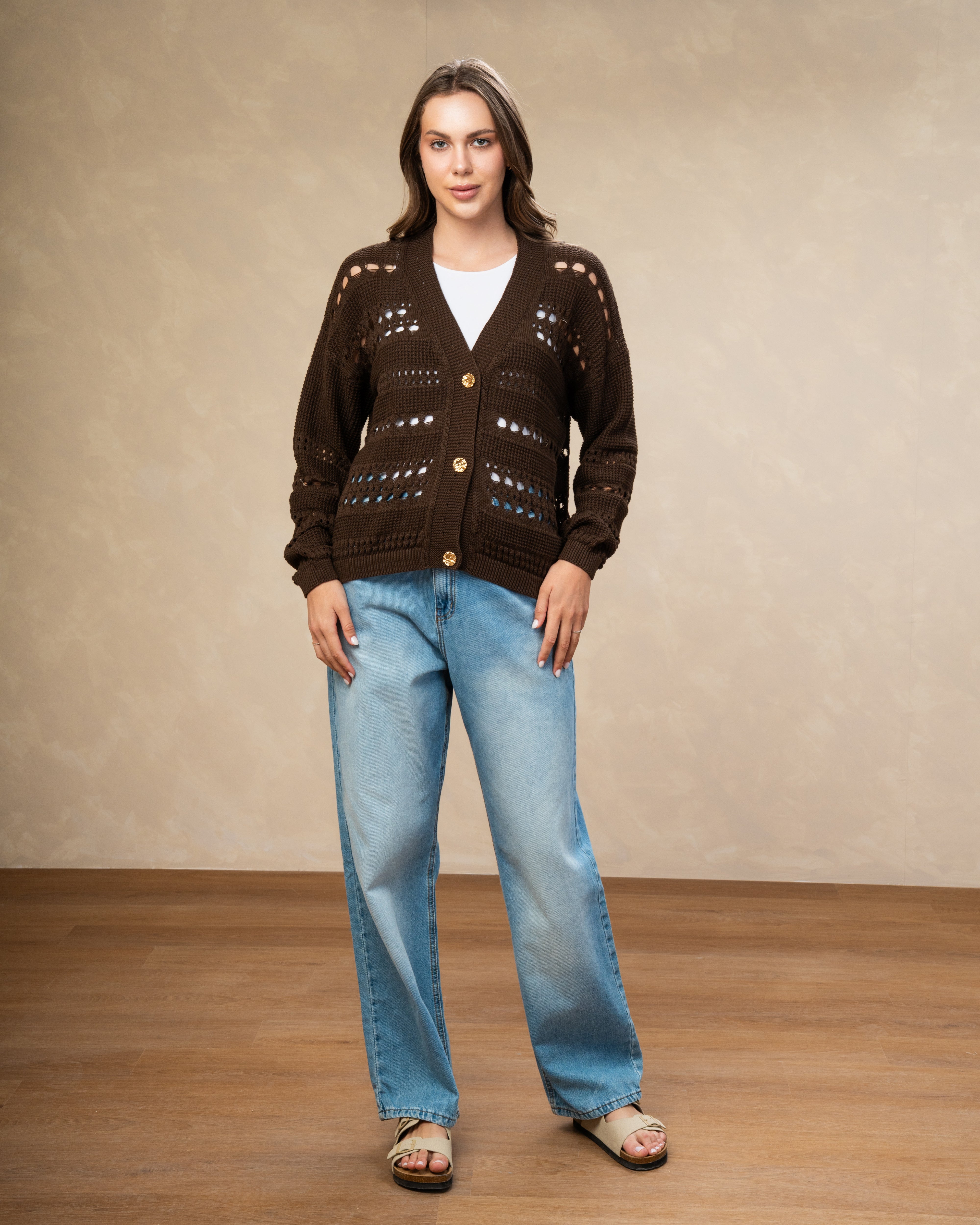 Knitwear Cardigan - With Gold Buttons