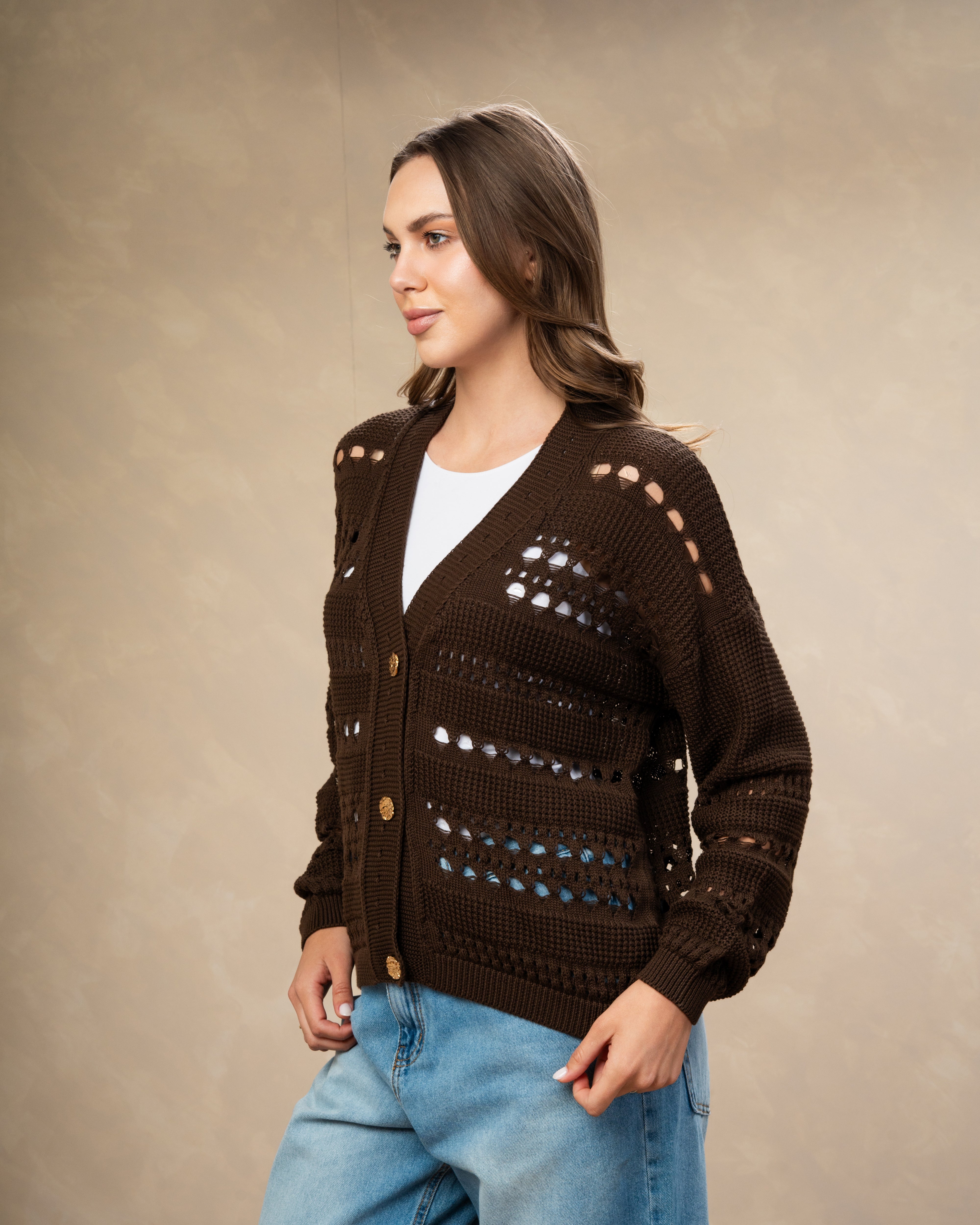 Knitwear Cardigan - With Gold Buttons