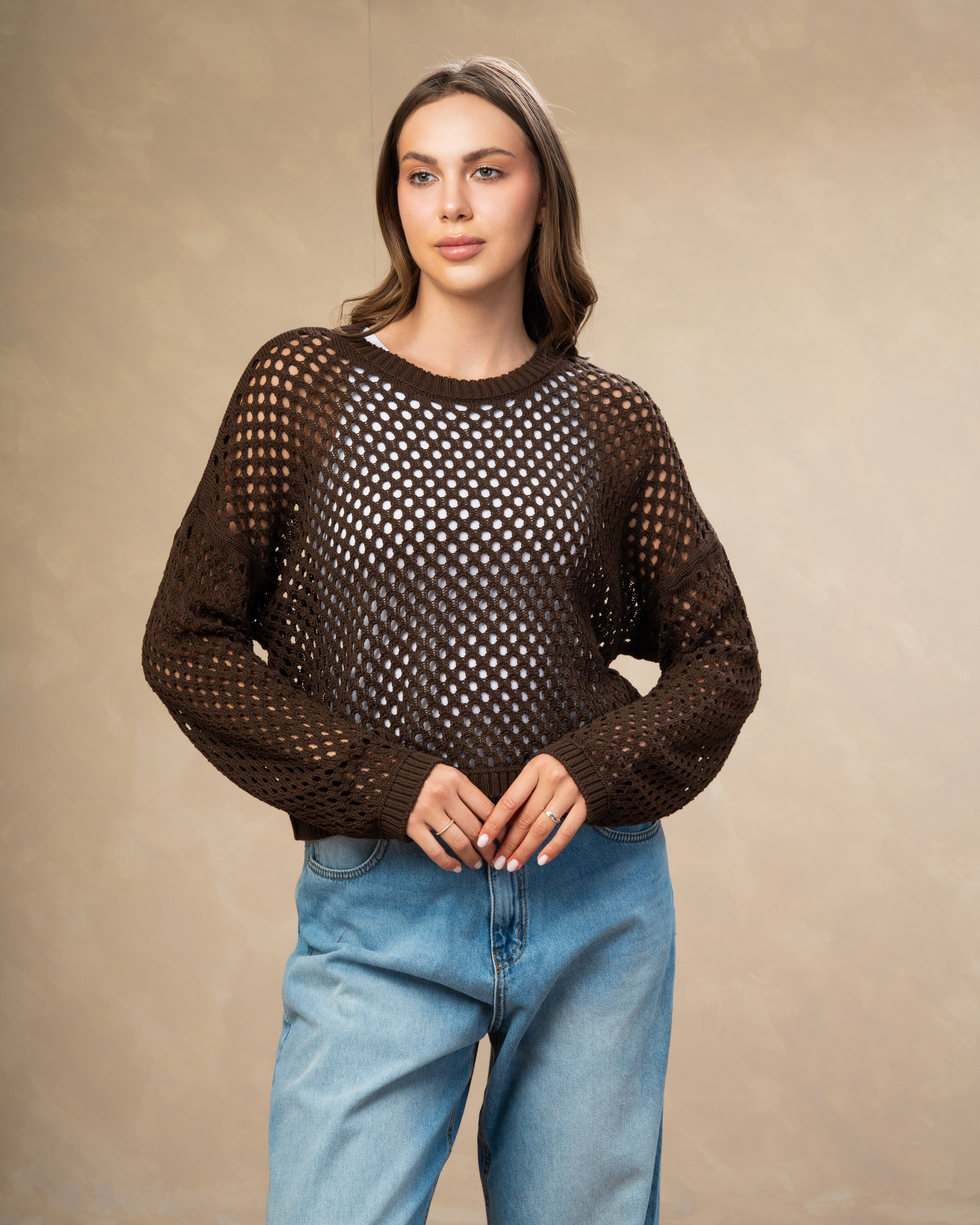 Knitwear Body With Small Cutout Squares