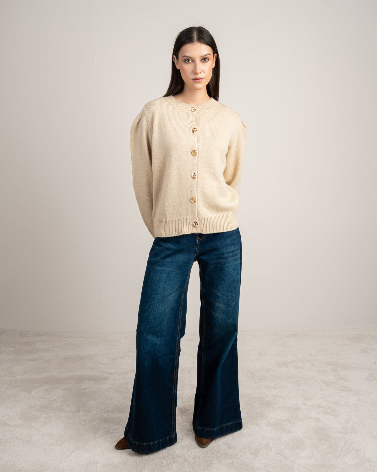 Knitwear Pullover - With Gold Buttons