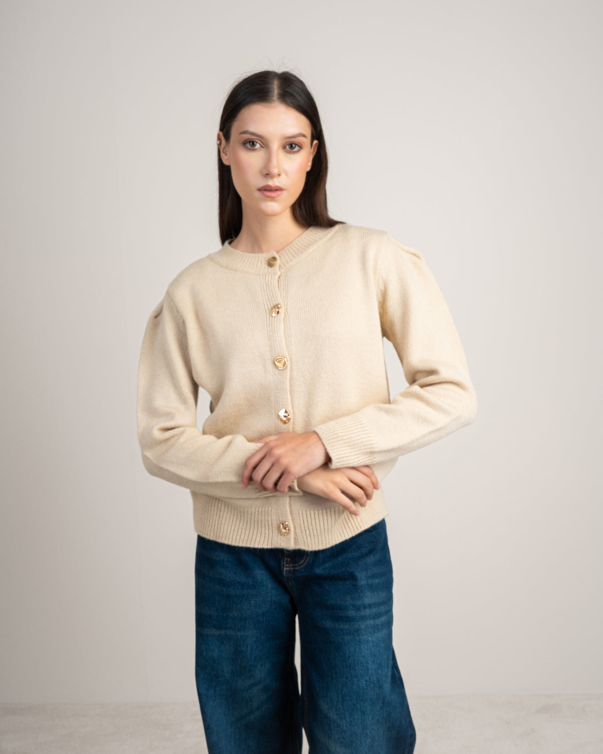 Knitwear Pullover - With Gold Buttons