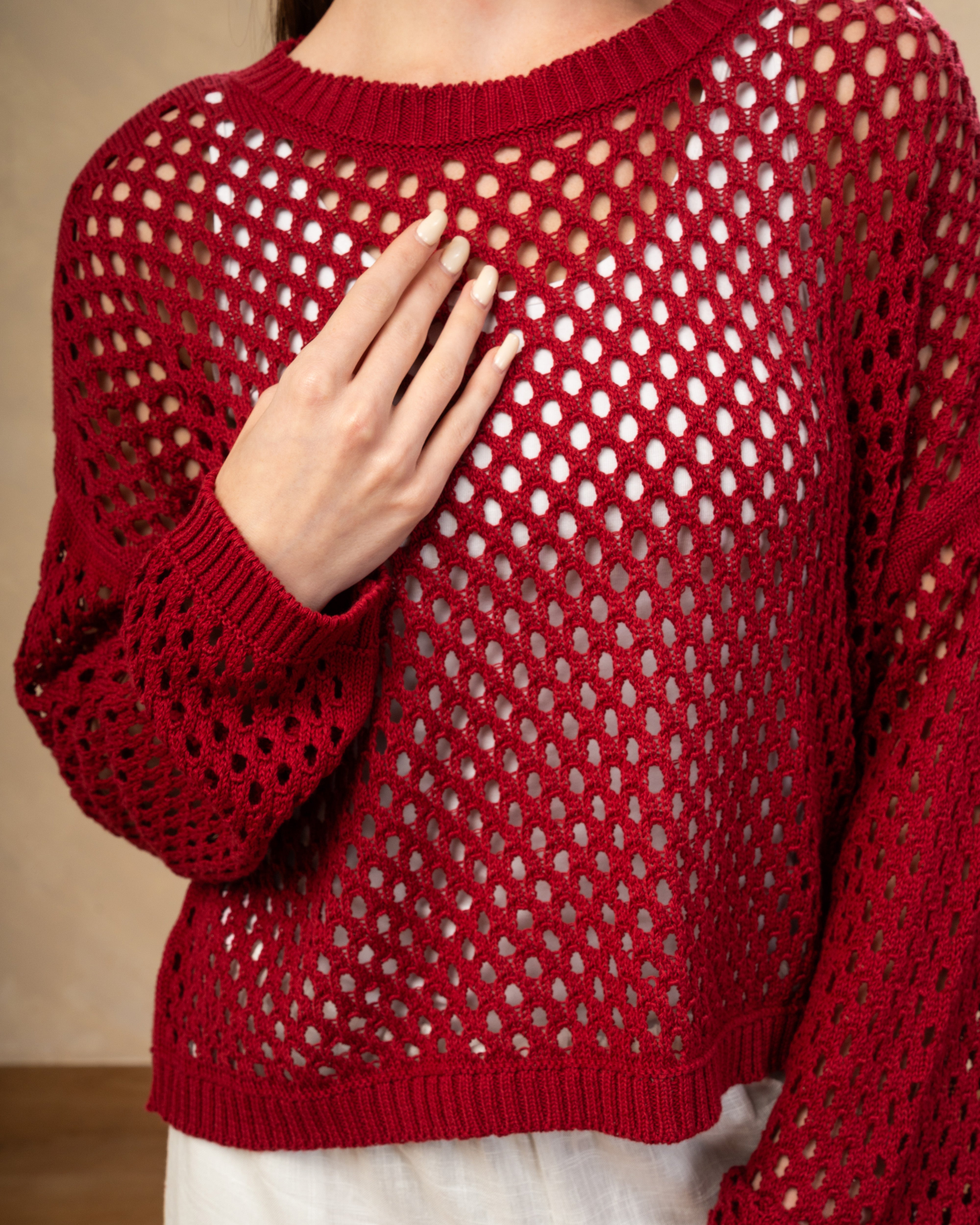Knitwear Body With Small Cutout Squares