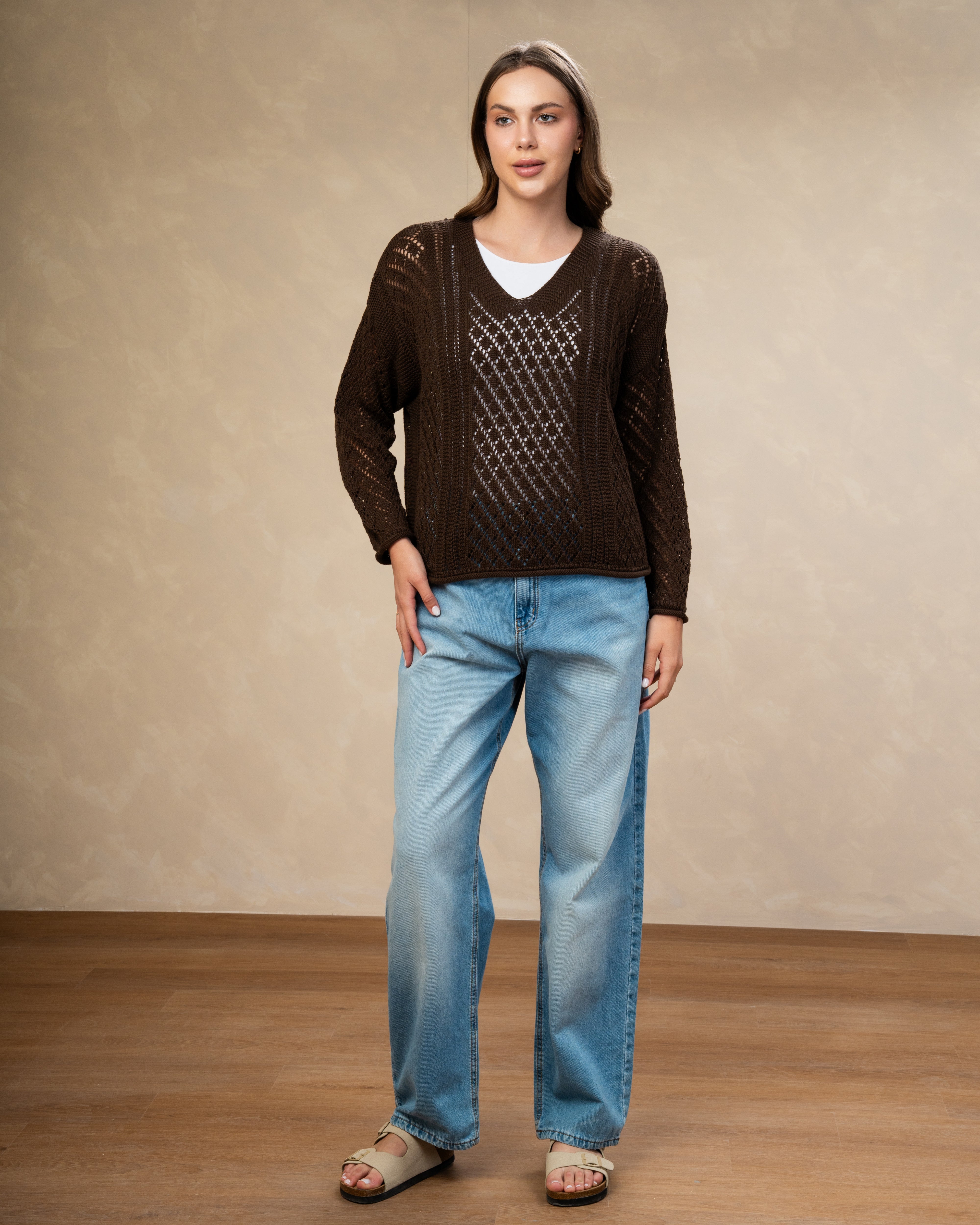 Knitwear Body With Cutout Triangles