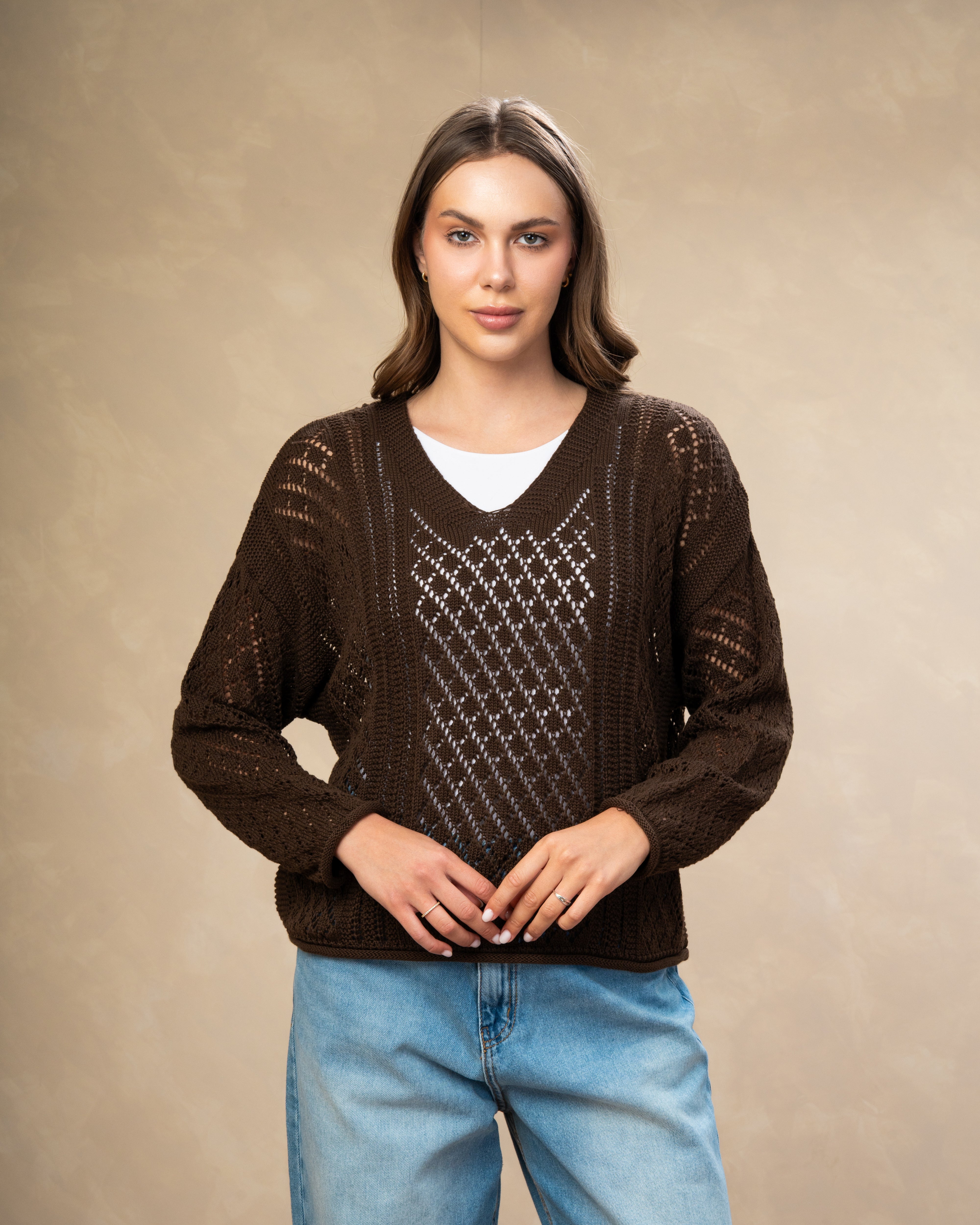 Knitwear Body With Cutout Triangles