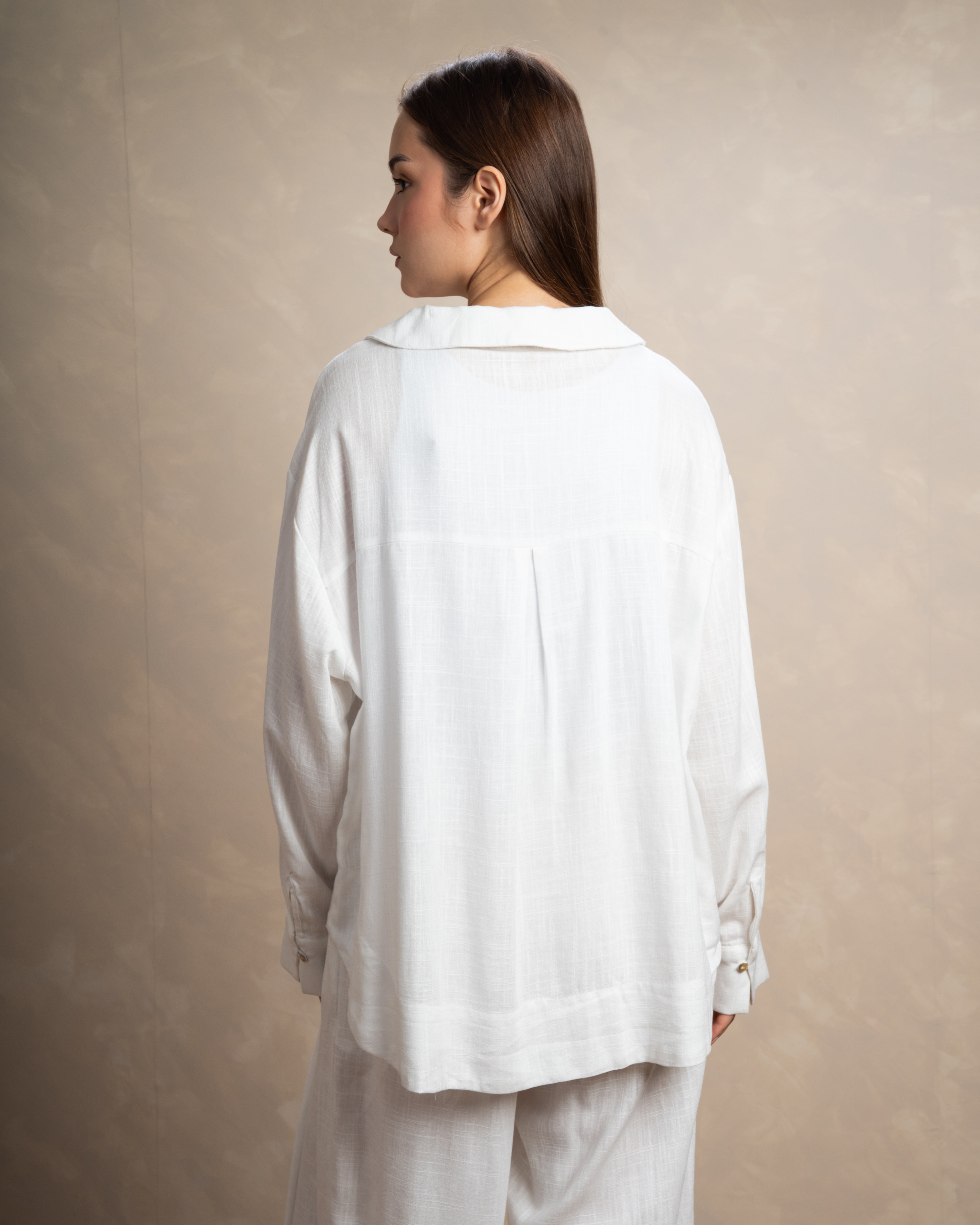 Long Plain Two-Piece Set With Button Cuffs