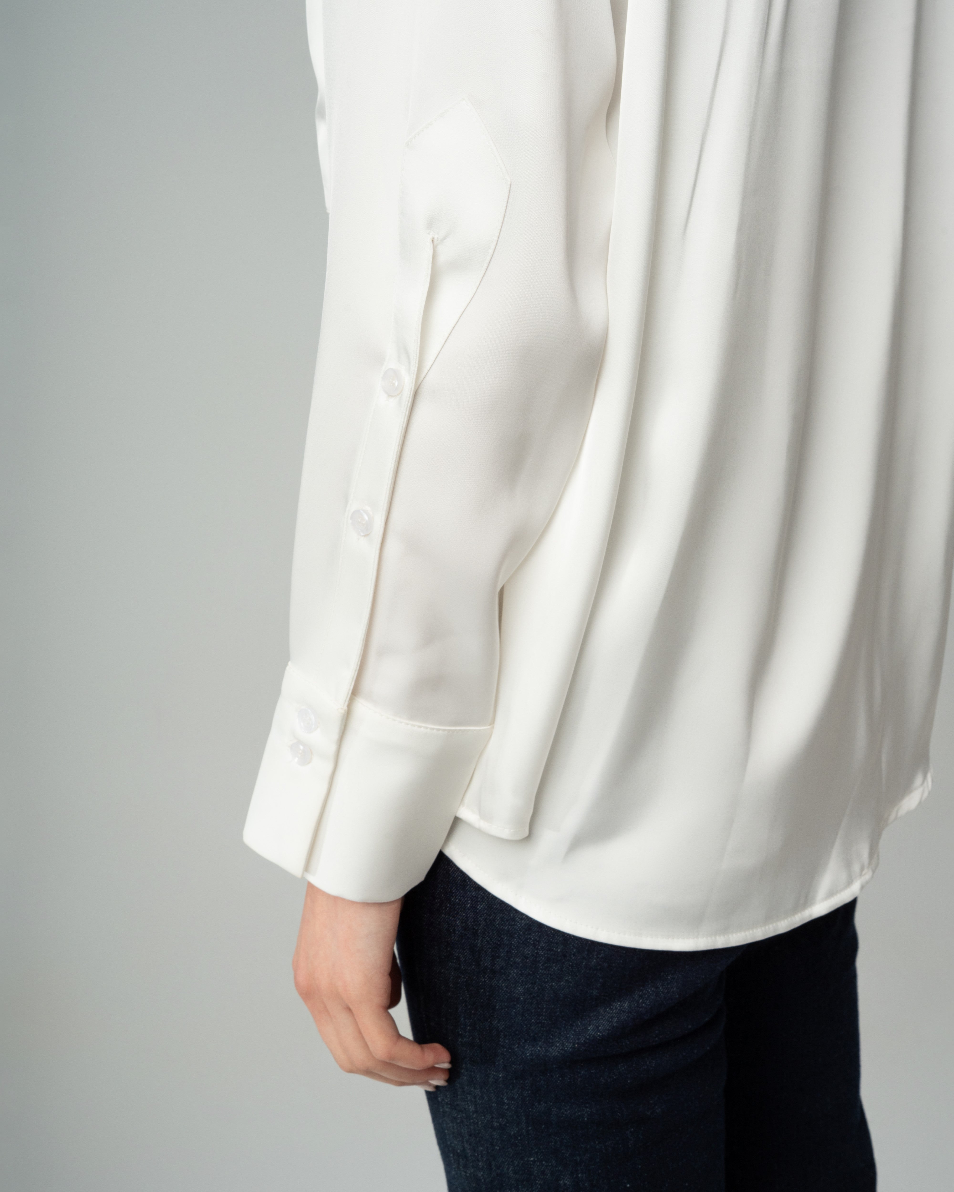 Plain Satin Shirt With Chest - Pocket And Buttons