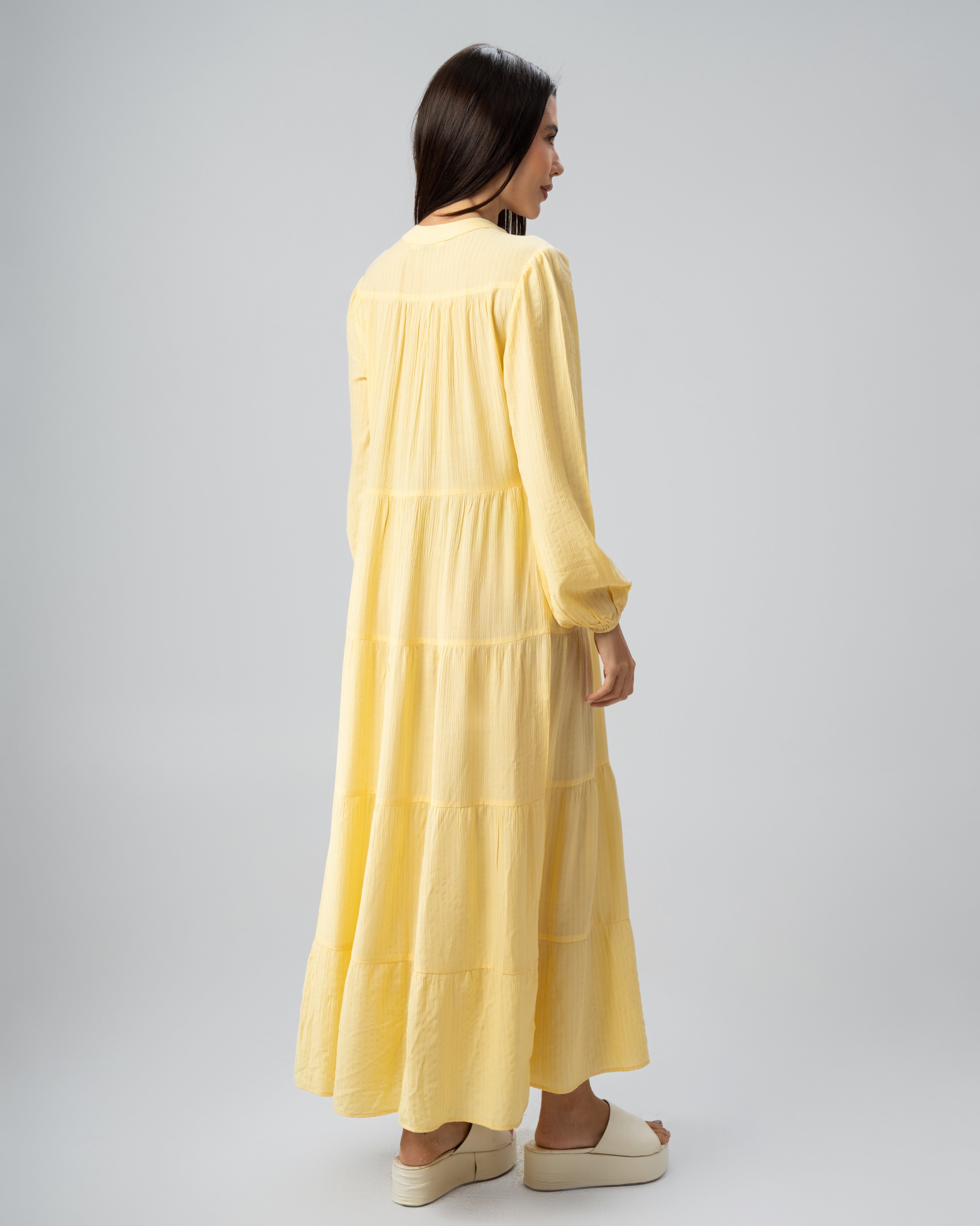 Long Plain Dress - With Chest Buttons
