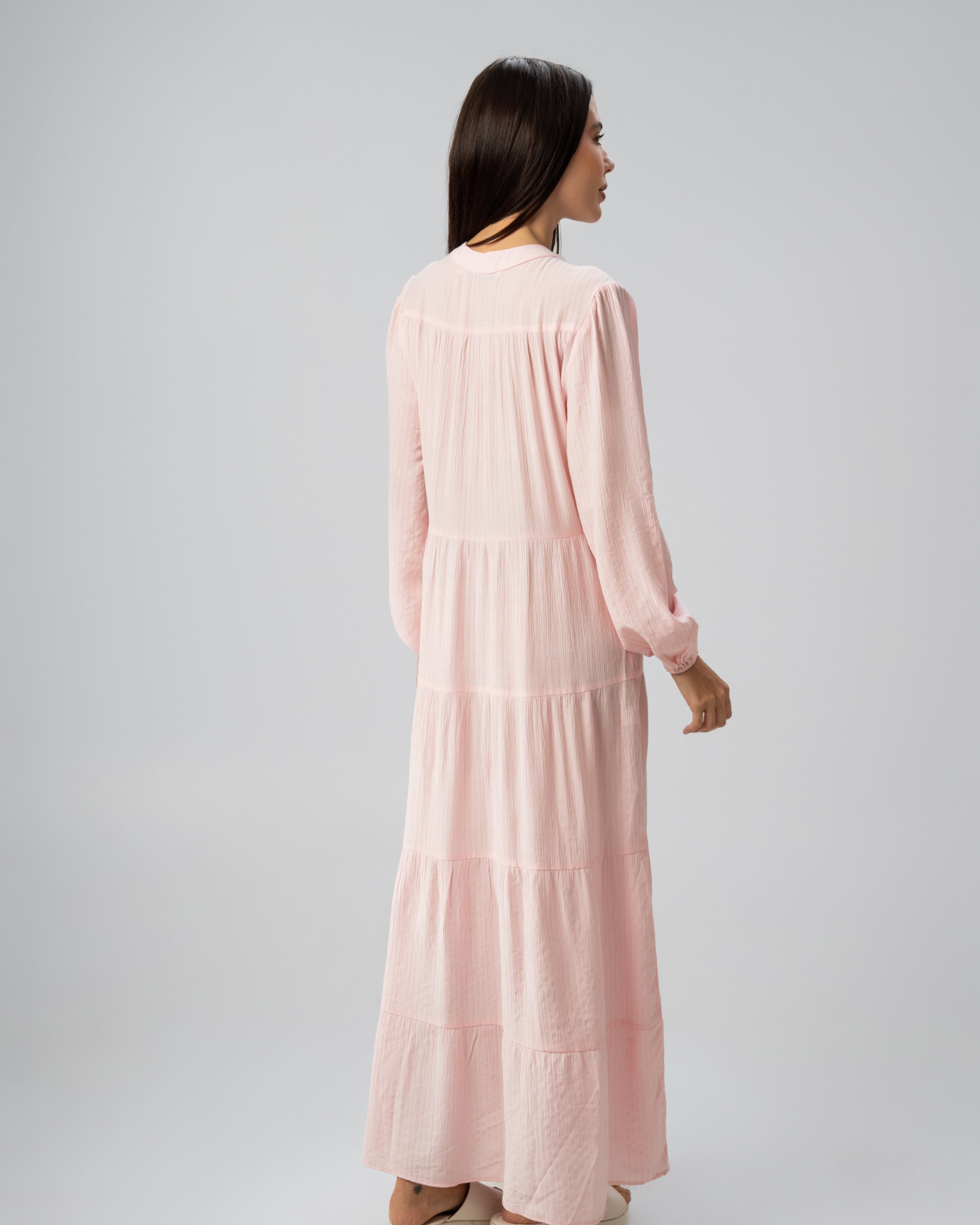 Long Plain Dress - With Chest Buttons