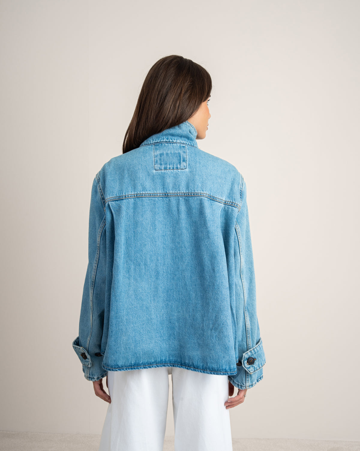 Denim Jacket With Black Buttons