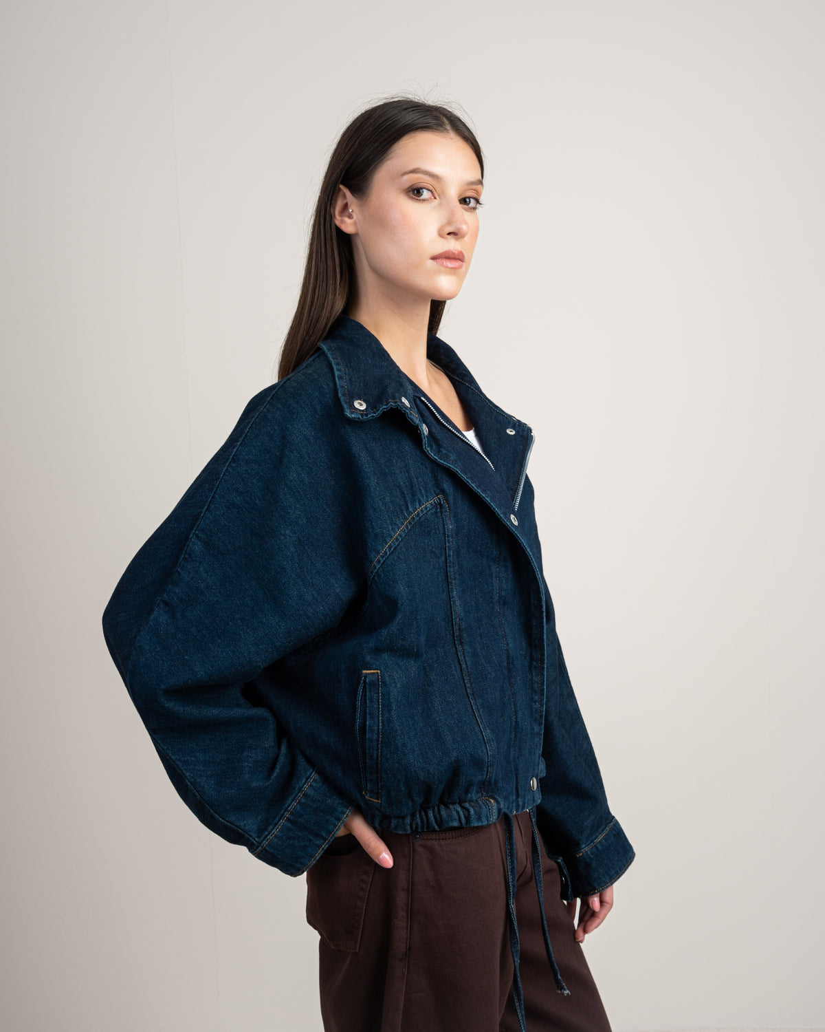 Denim Jacket With Snap Buttons