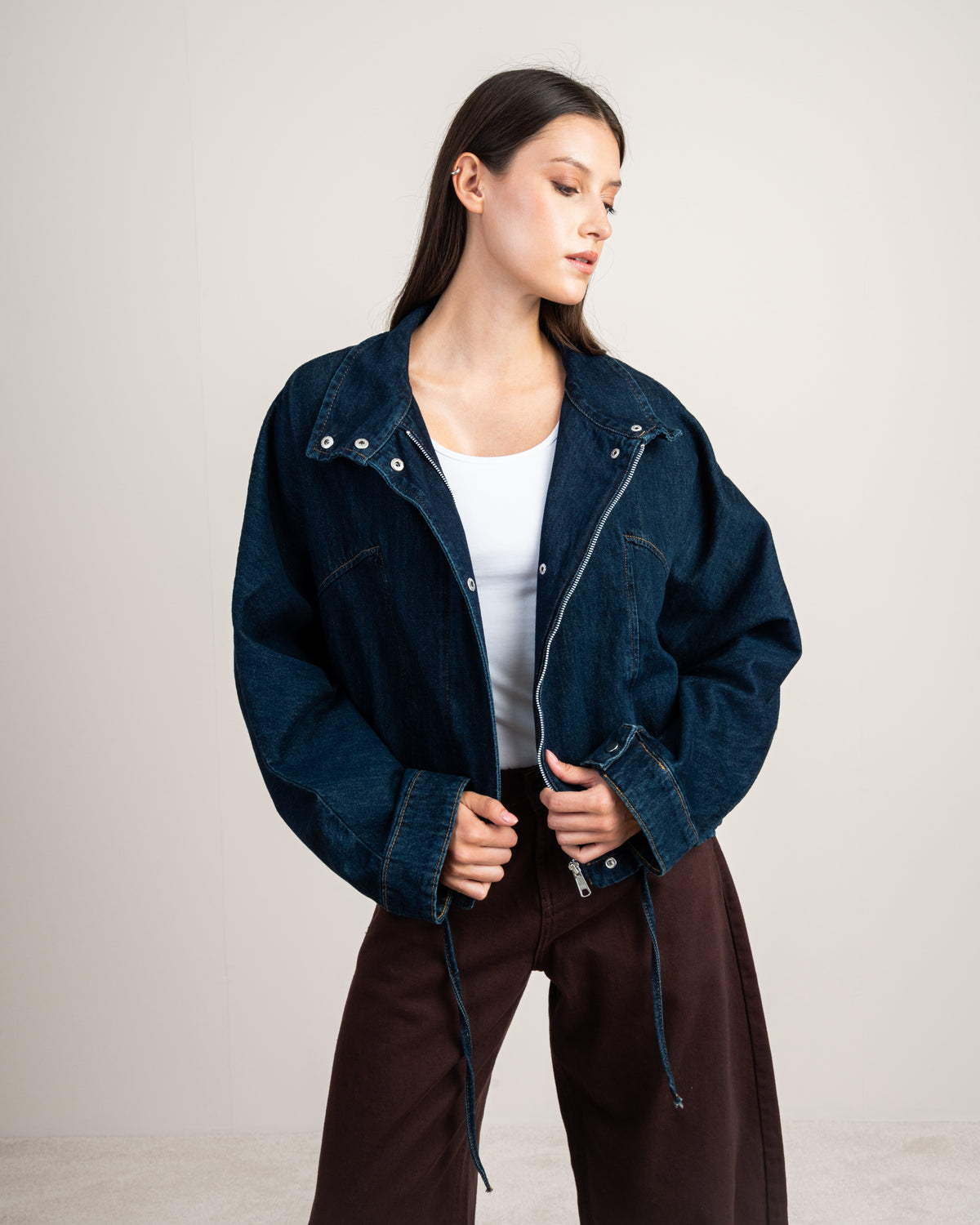 Denim Jacket With Snap Buttons