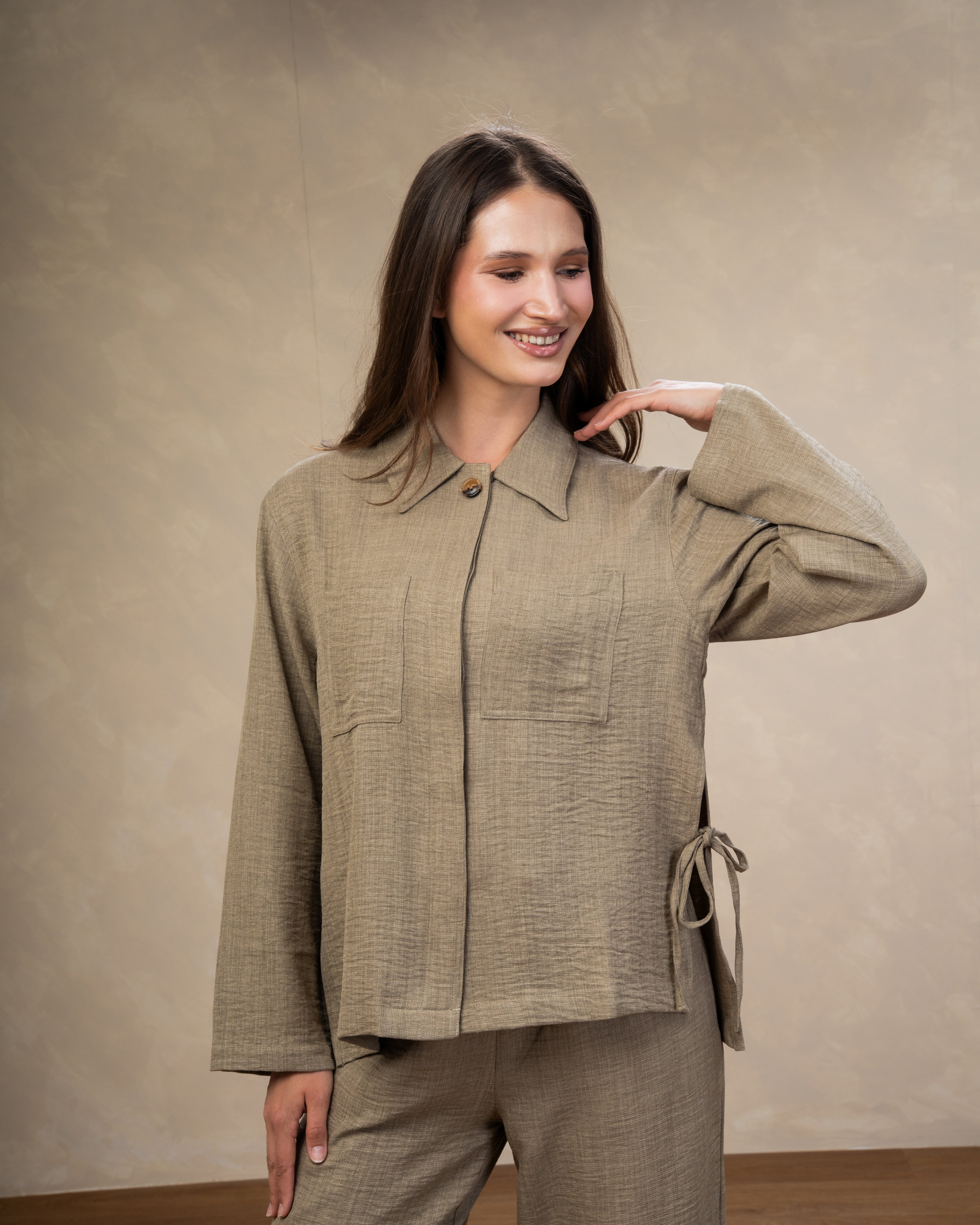 Linen Shirt With Wooden Buttons