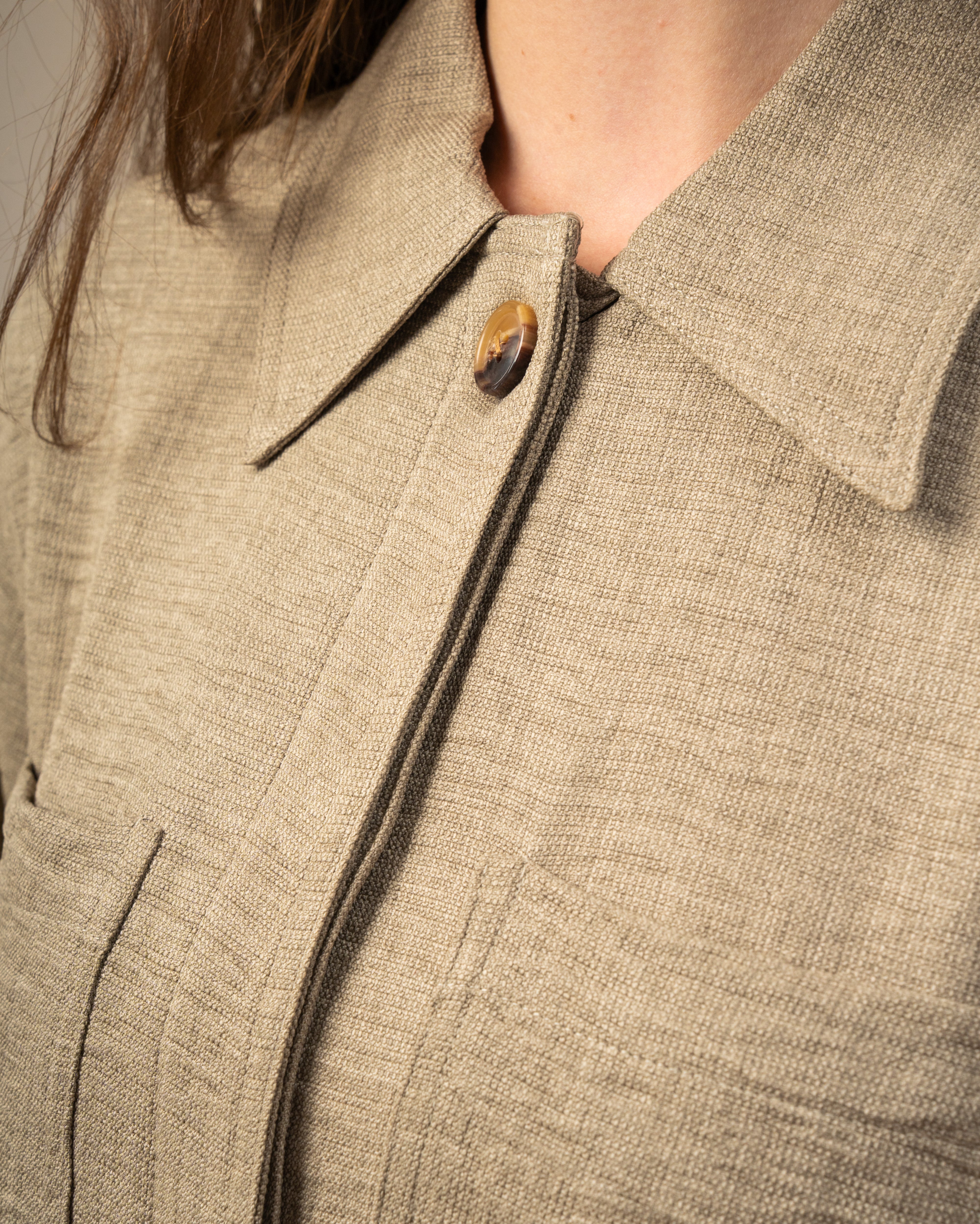 Linen Shirt With Wooden Buttons