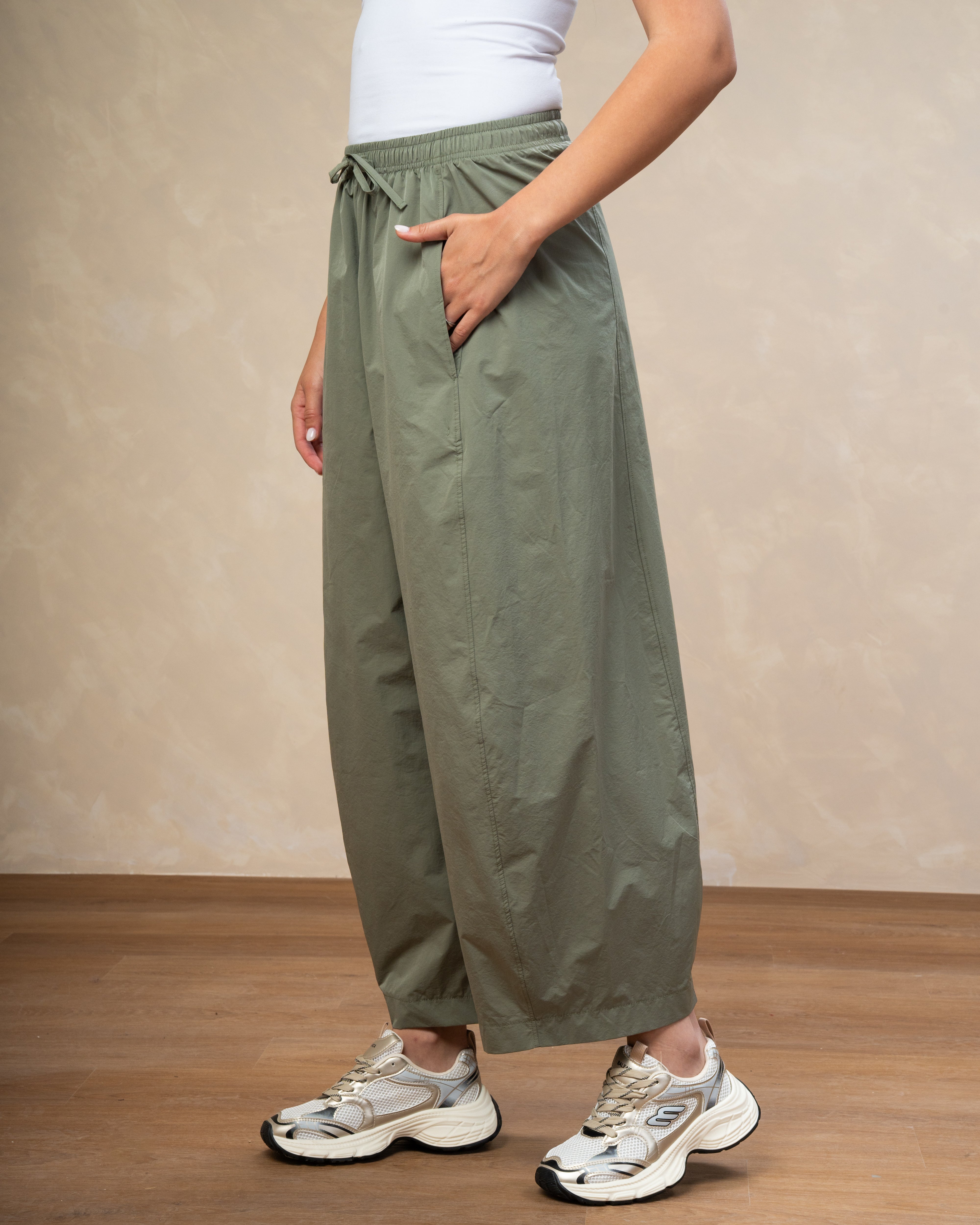 Gabardine Trouser With Drawstring Waist