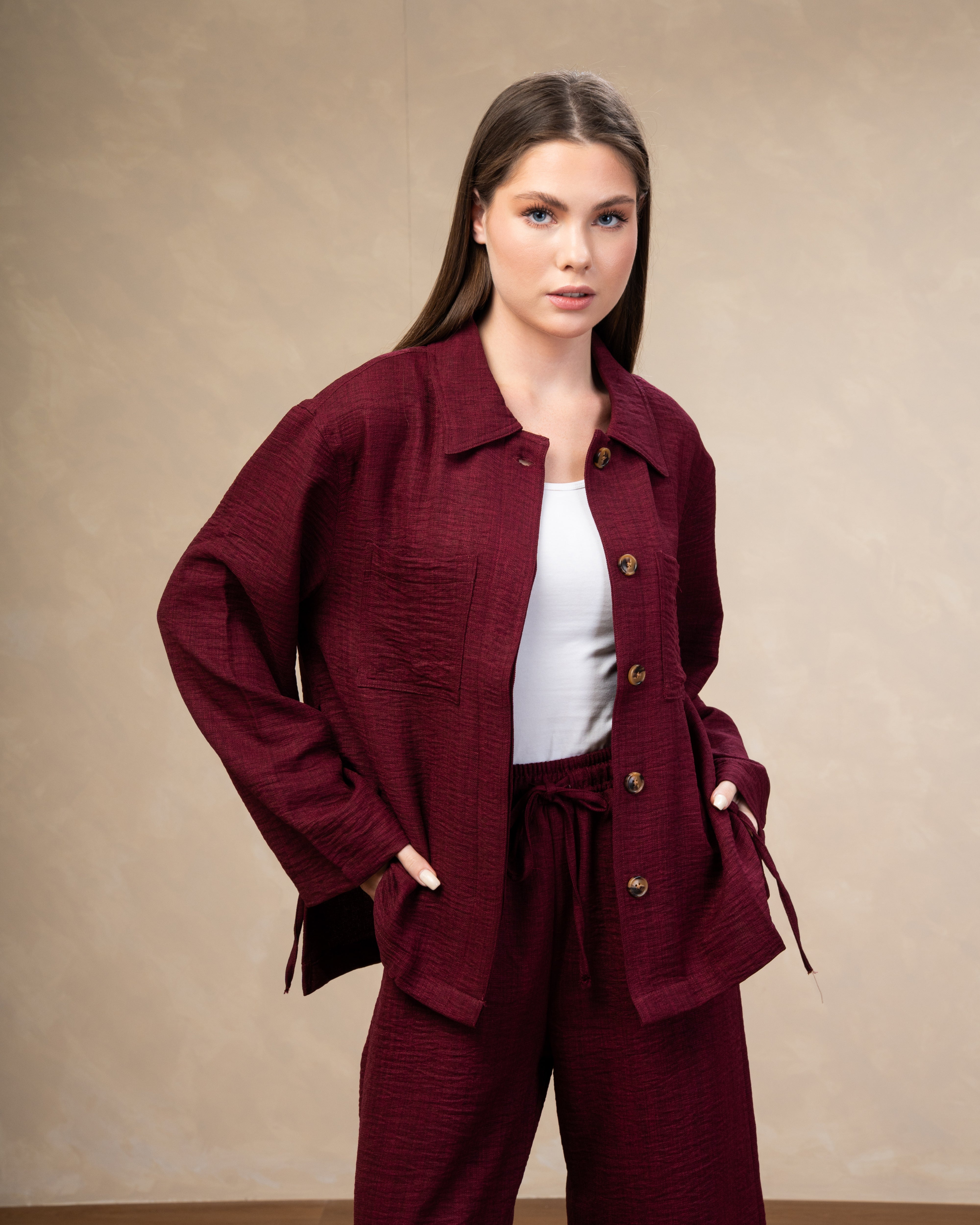 Linen Shirt With Wooden Buttons