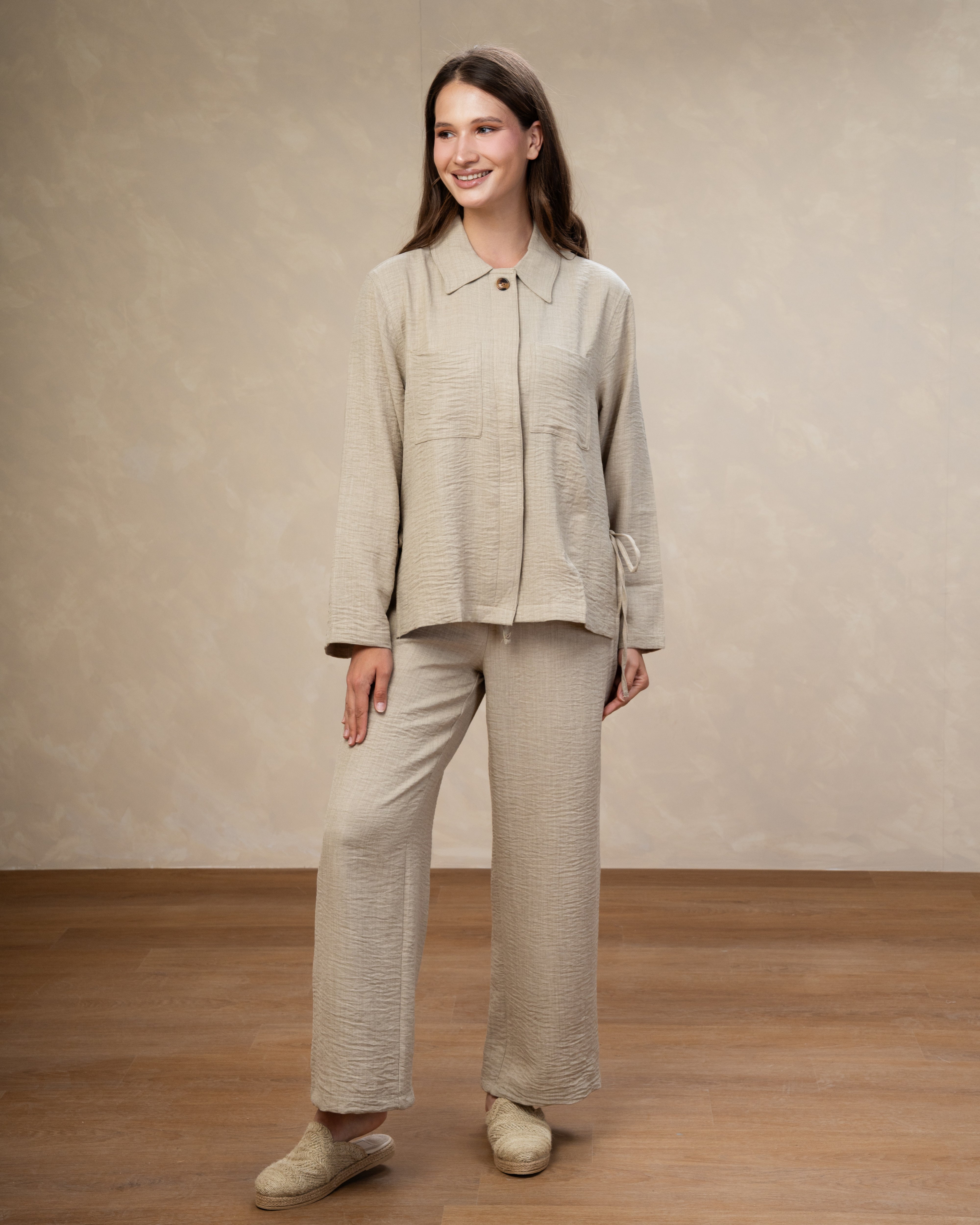 Linen Shirt With Wooden Buttons