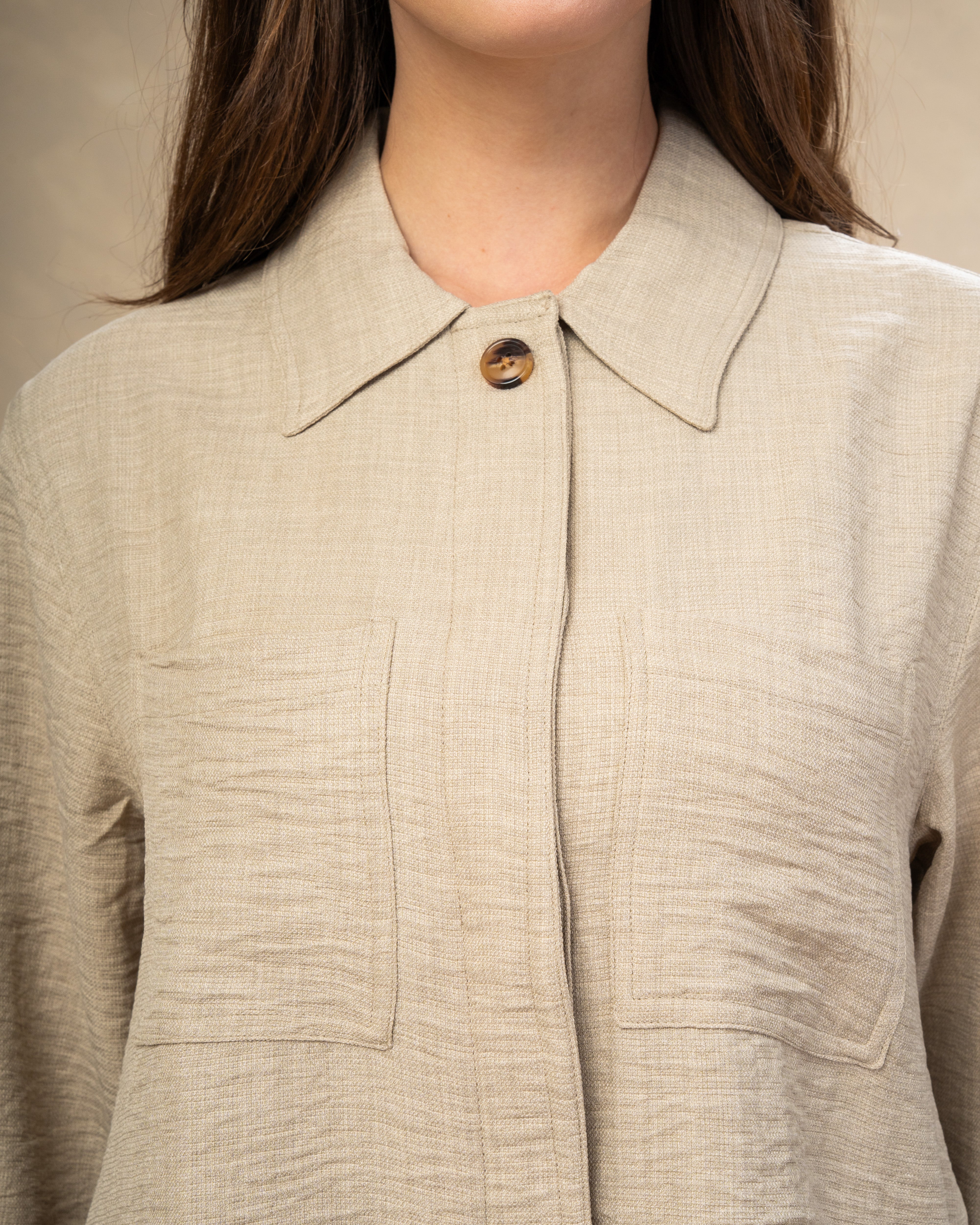 Linen Shirt With Wooden Buttons