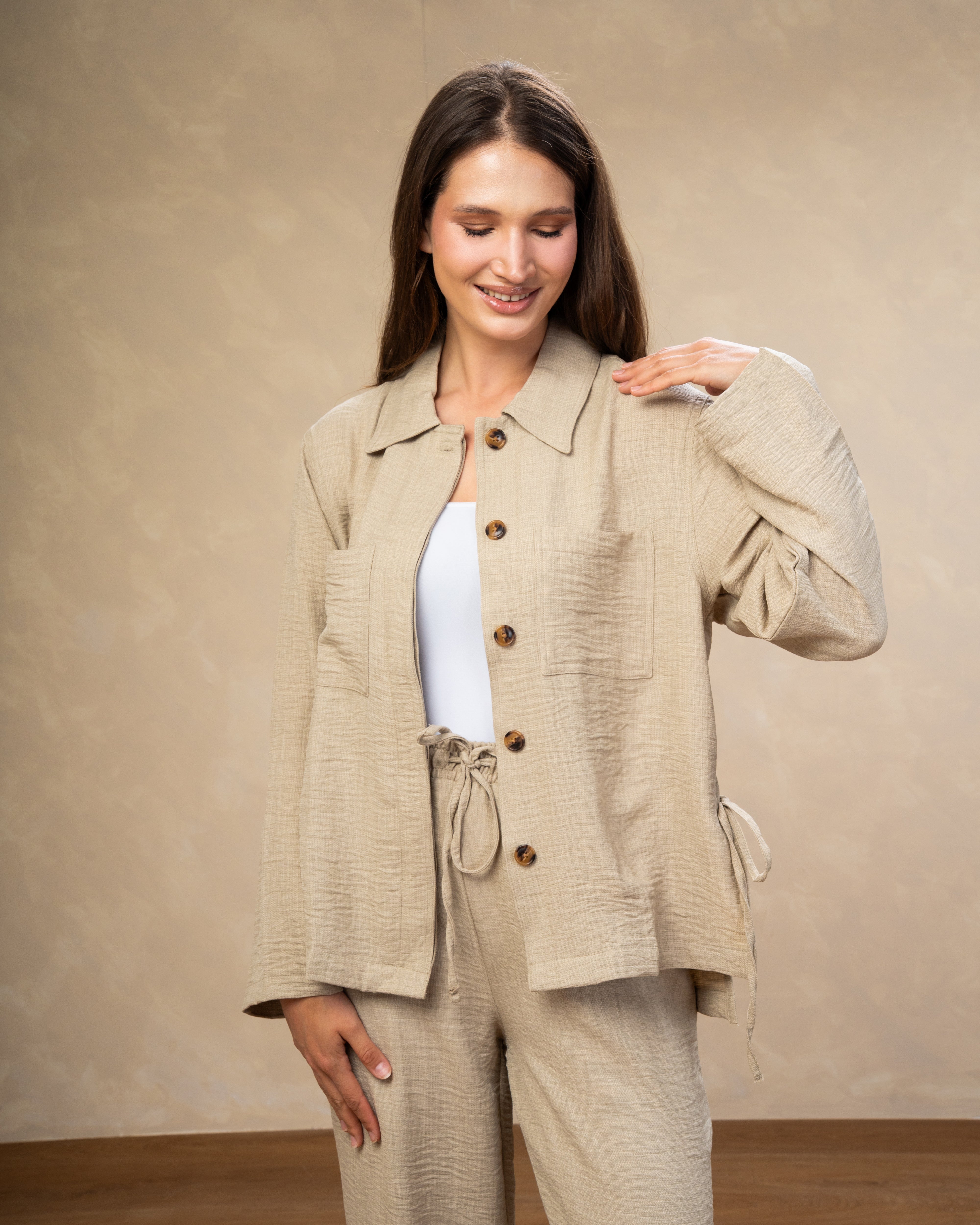 Linen Shirt With Wooden Buttons