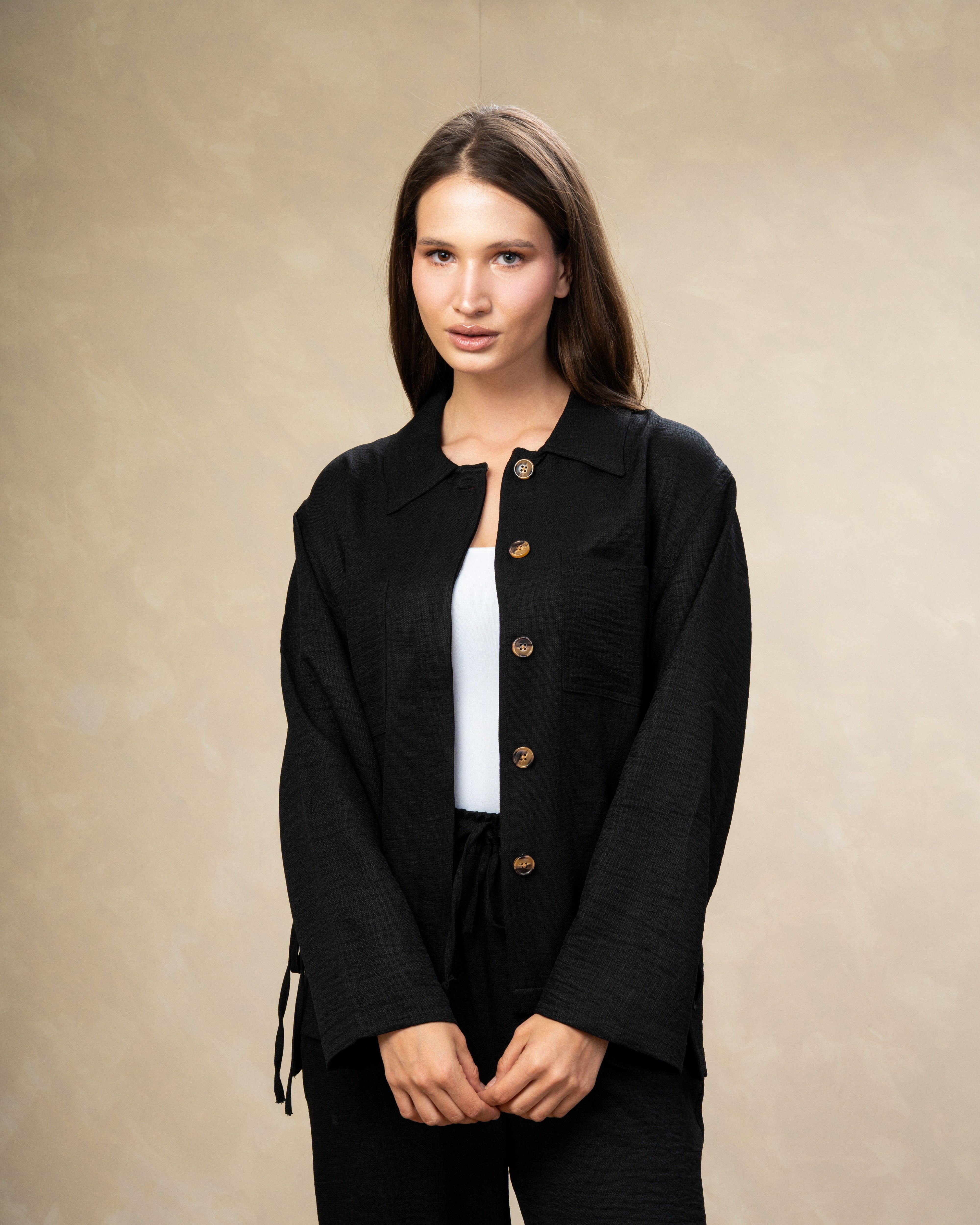 Linen Shirt With Wooden Buttons