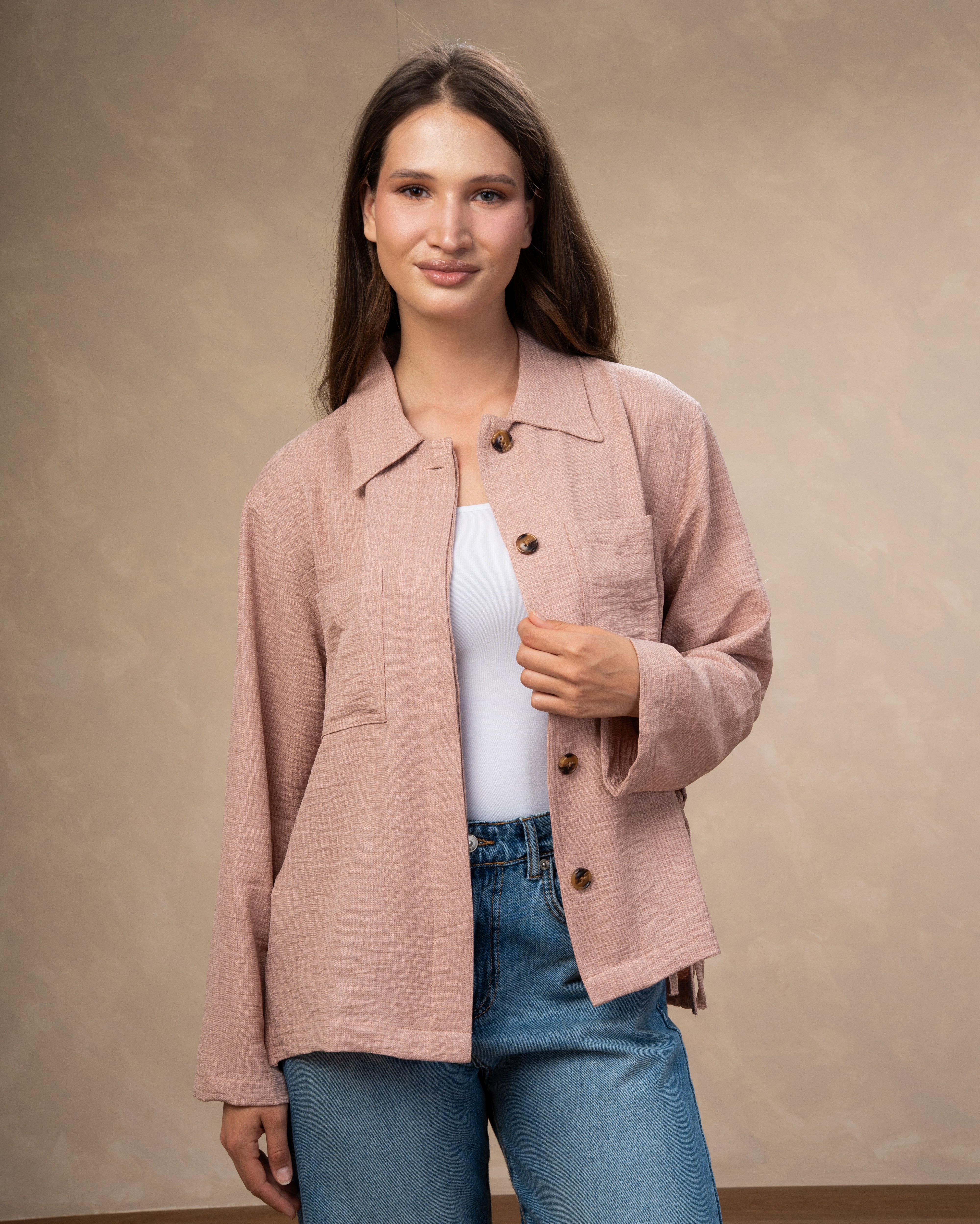 Linen Shirt With Wooden Buttons