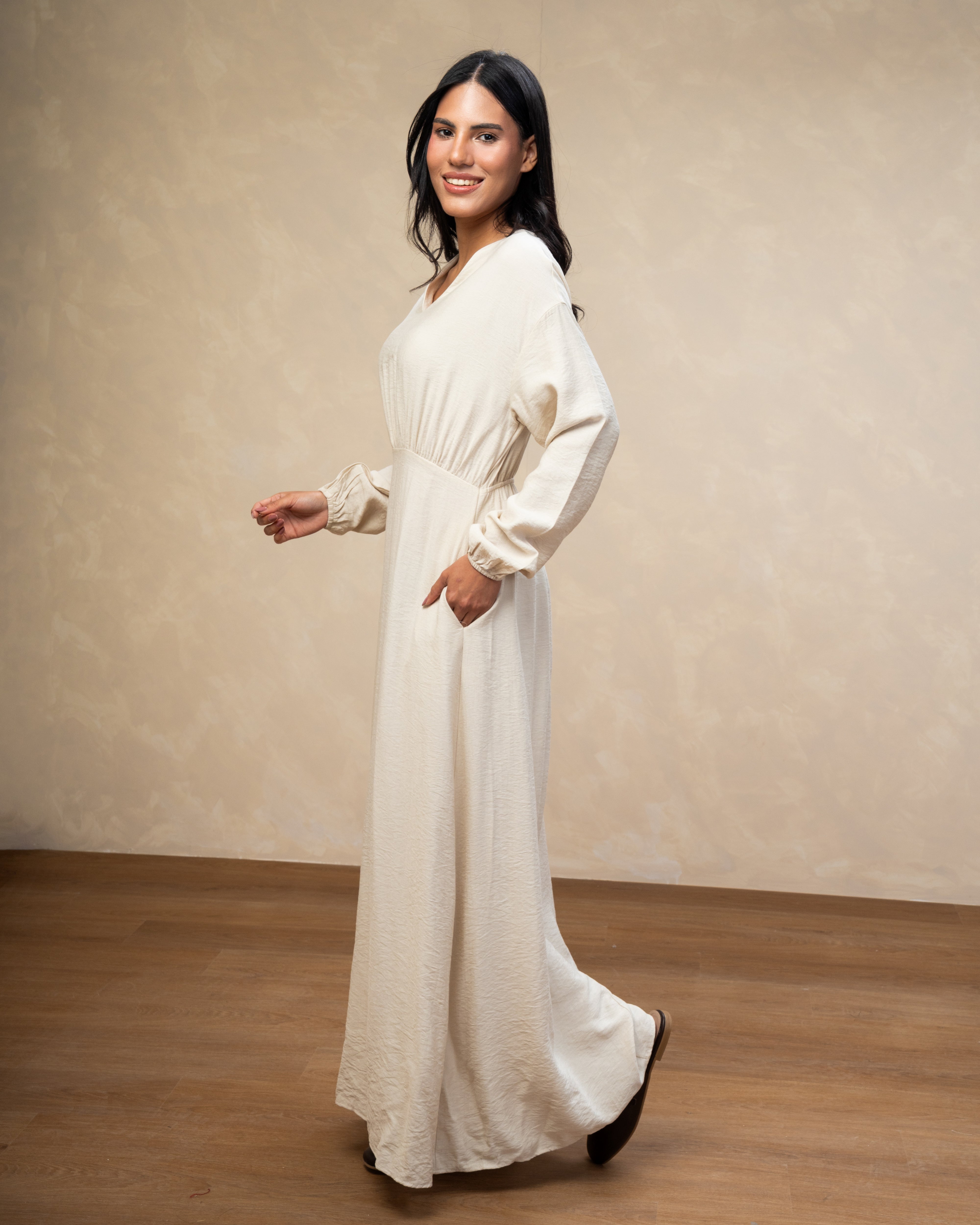 Elegant Long - (V-Neck) Dress