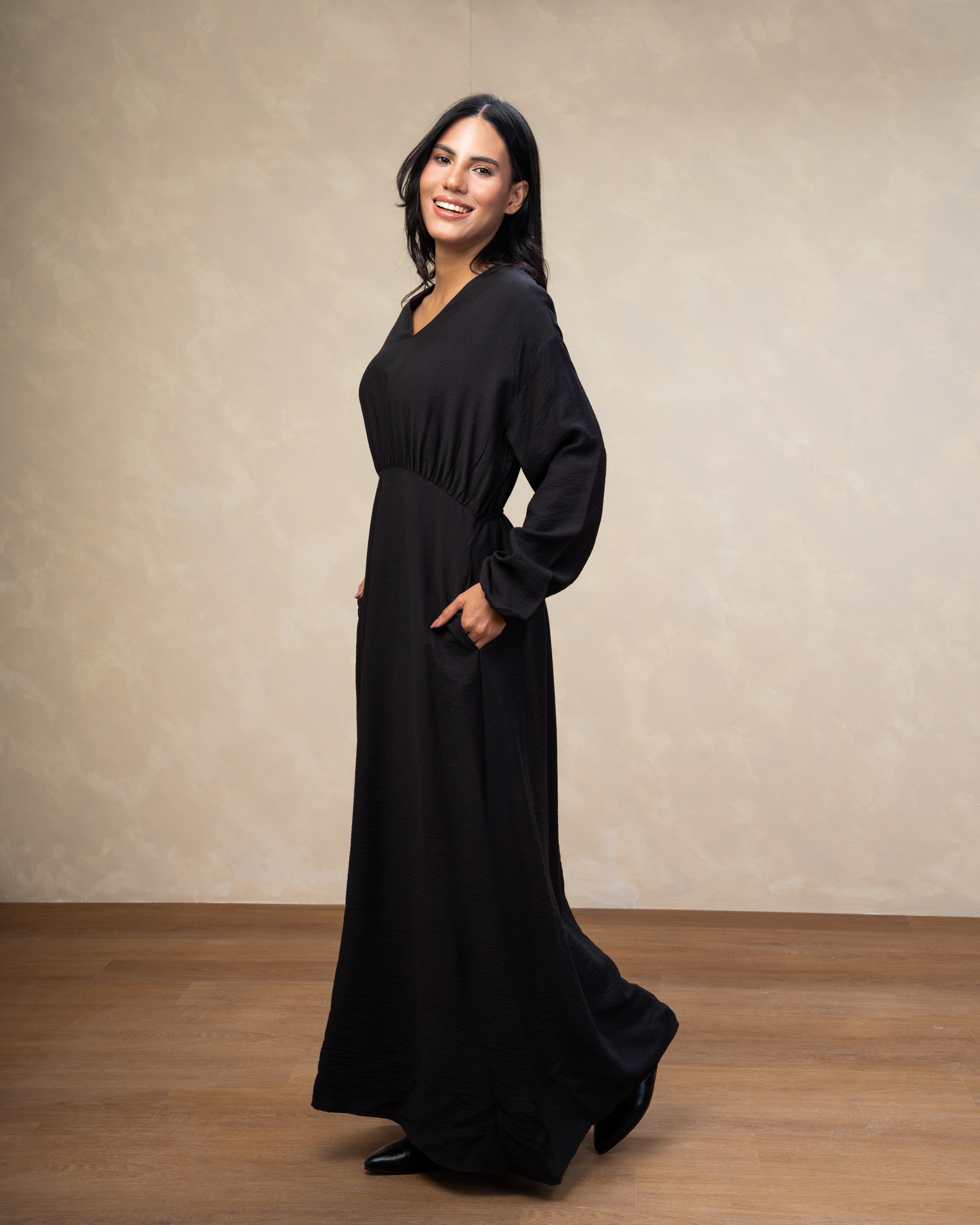 Elegant Long - (V-Neck) Dress