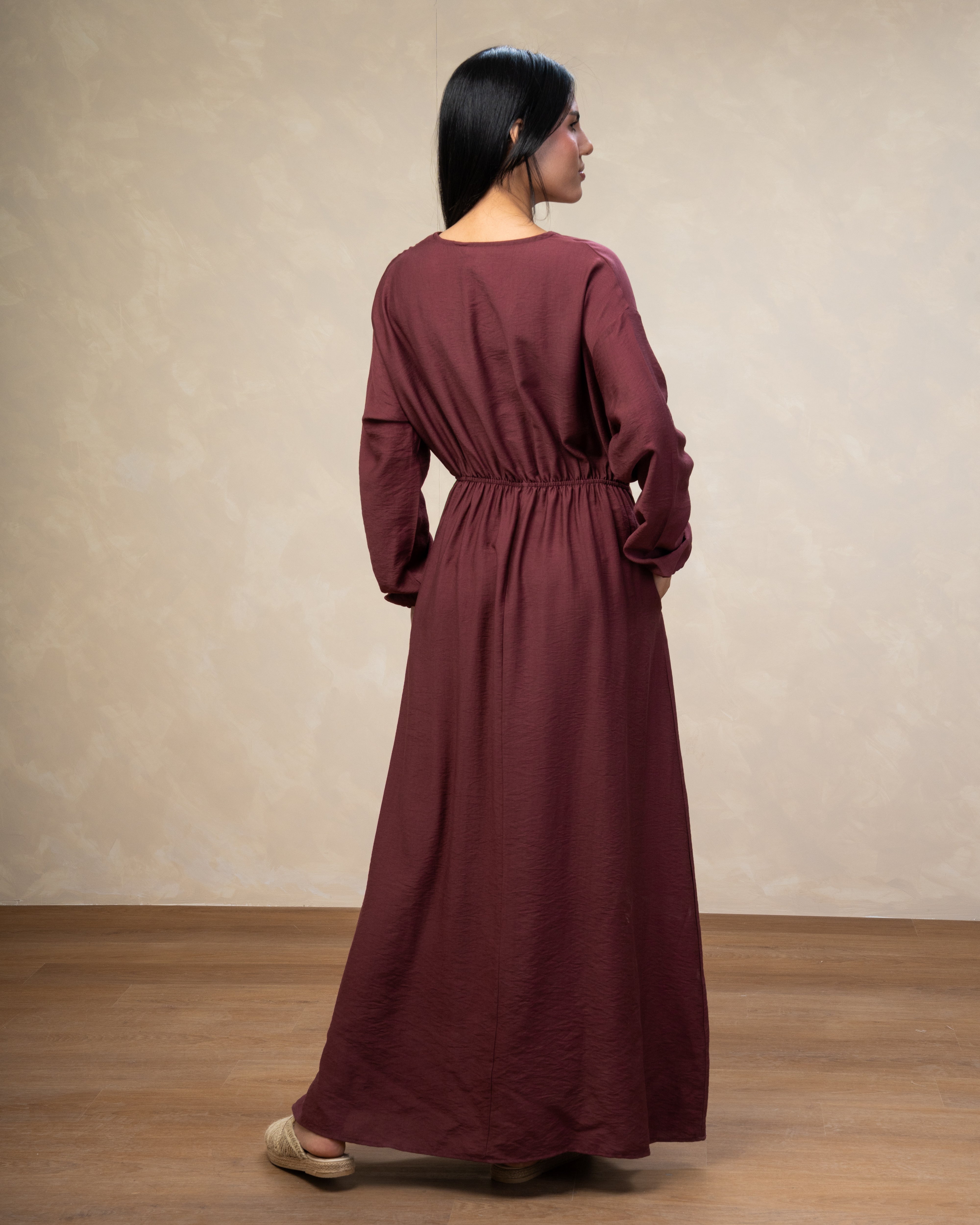 Elegant Long - (V-Neck) Dress