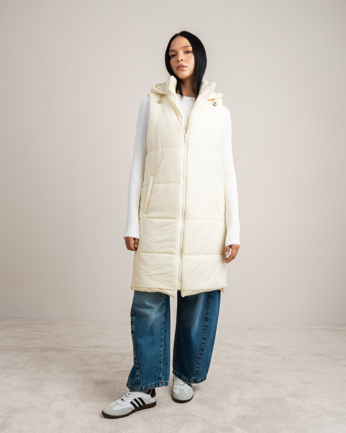 Quilted Hooded - Vest With Zipper