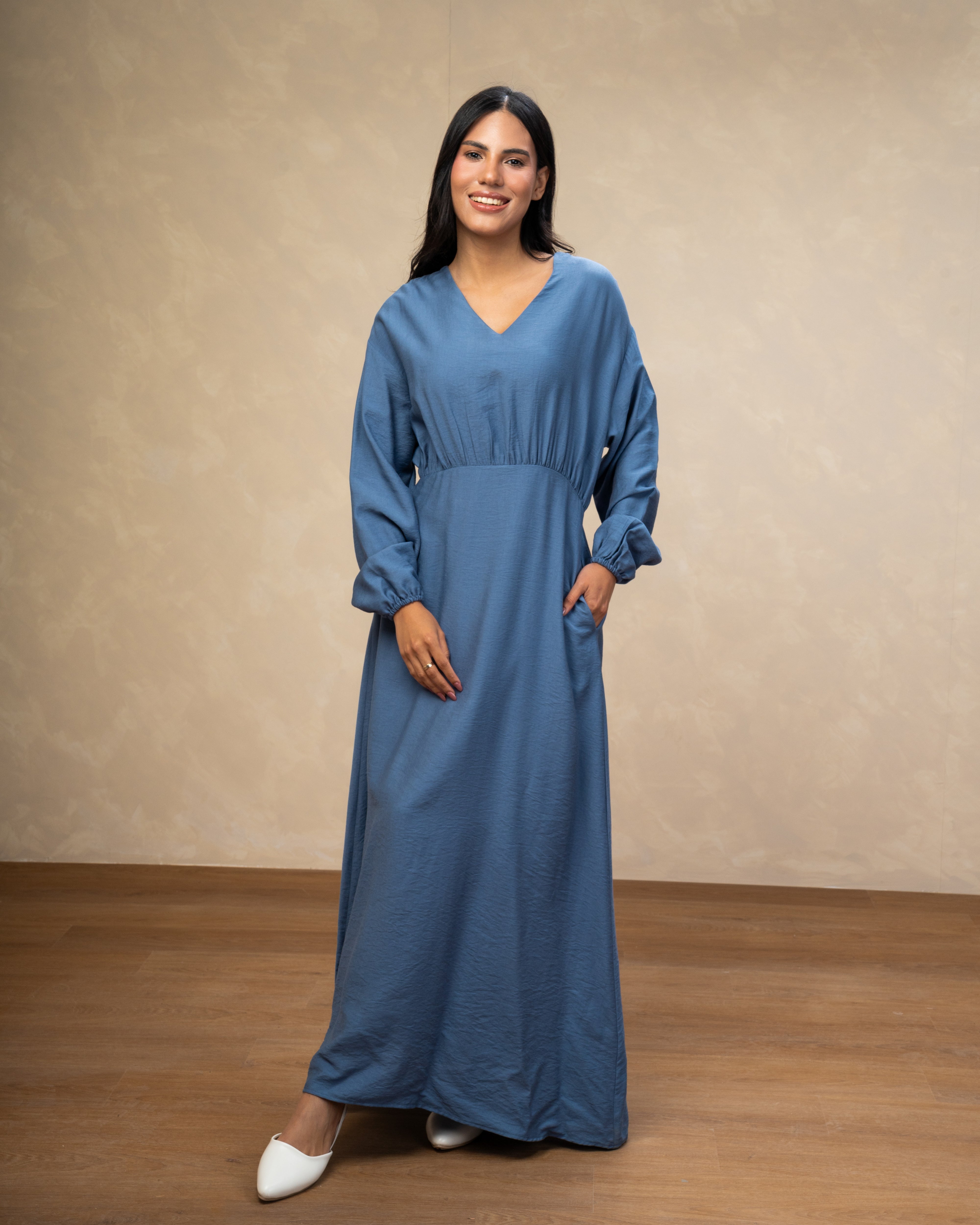Elegant Long - (V-Neck) Dress
