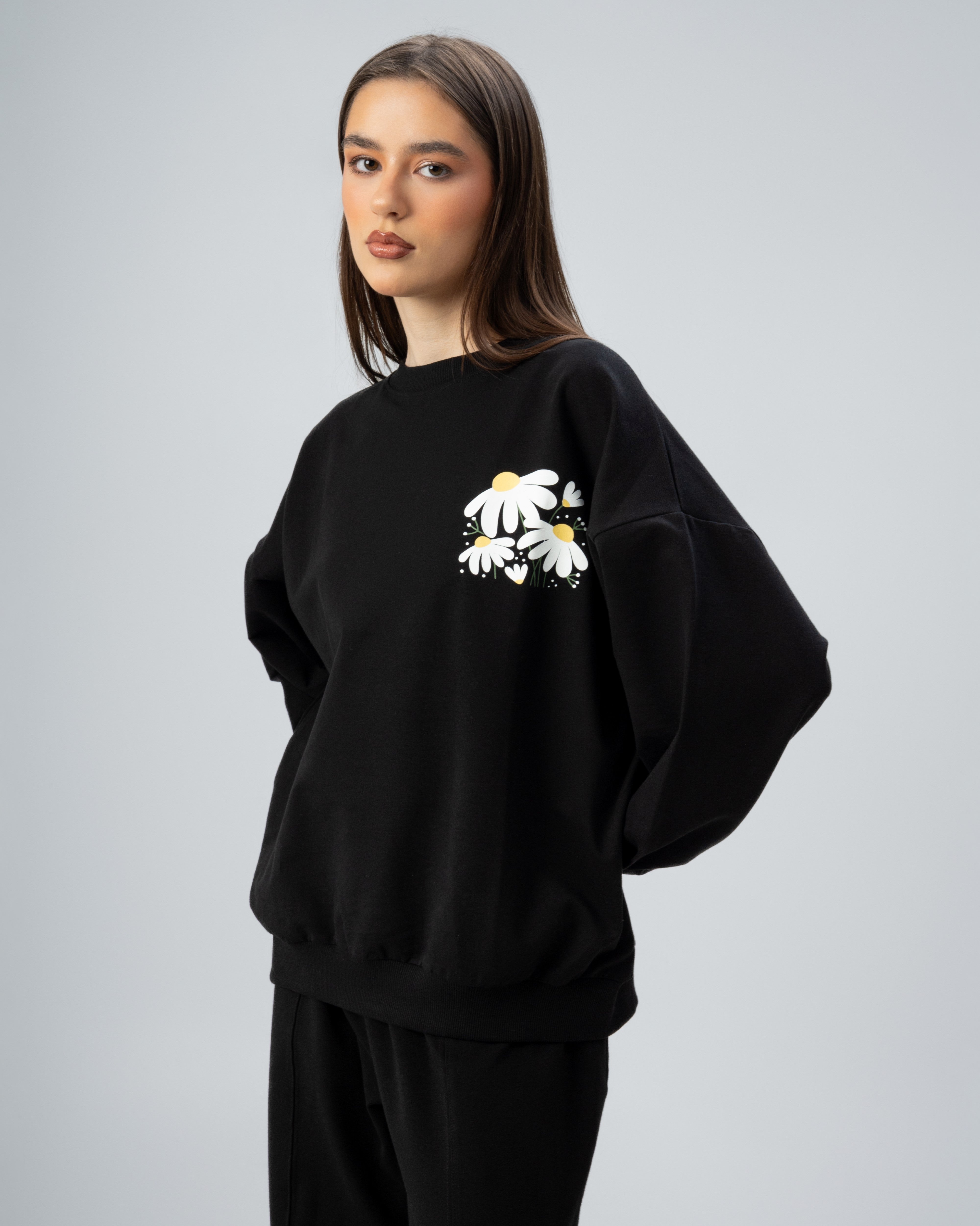 Floral Back Print Sweatshirt
